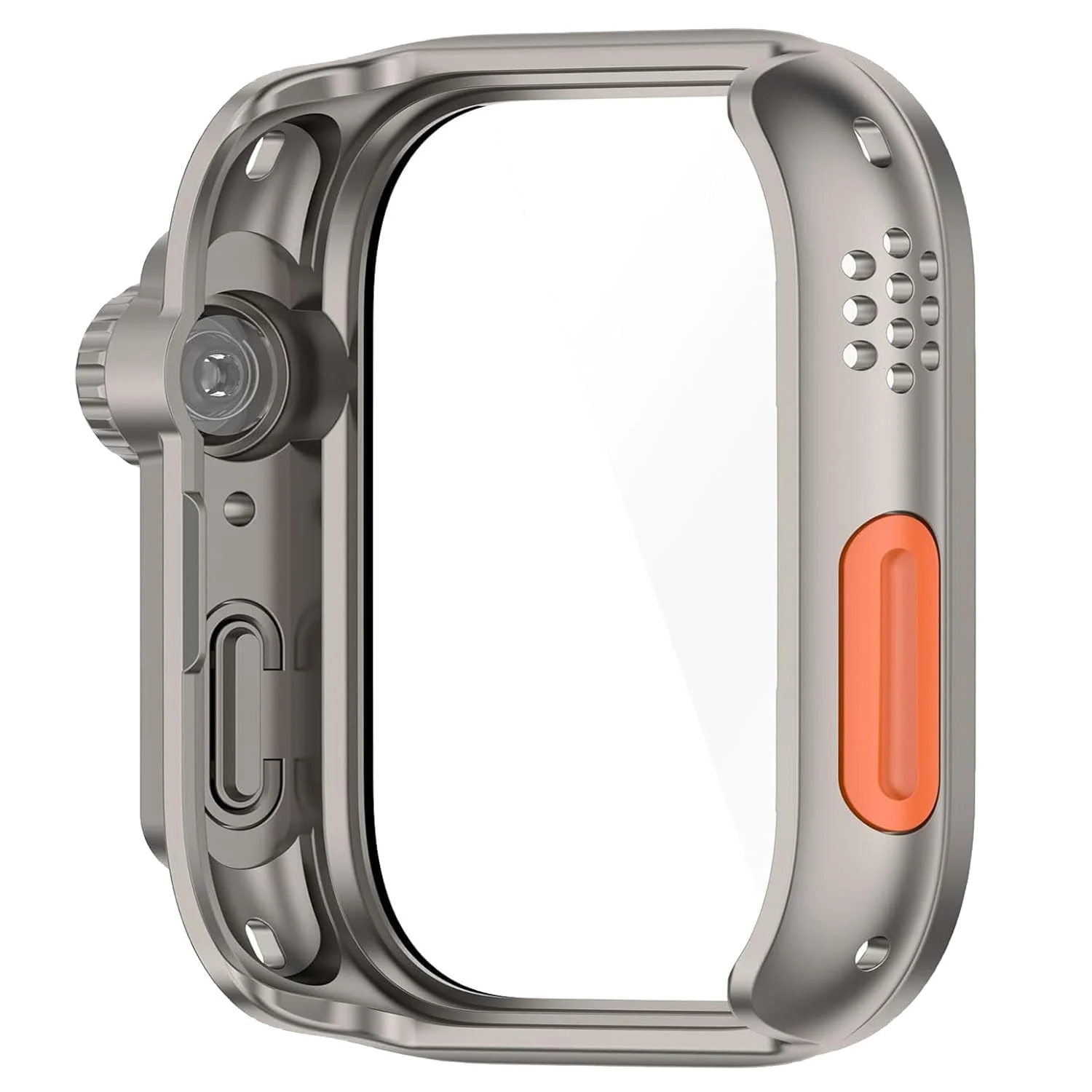 DL3 Mobilak for Huawei Watch Fit 4 2025 Case Screen Protector, [Looks Like iWatch Ultra Case] Built-in Tempered Glass Screen Unique Design Case Cover for Huawei Watch Fit4 - Titanium