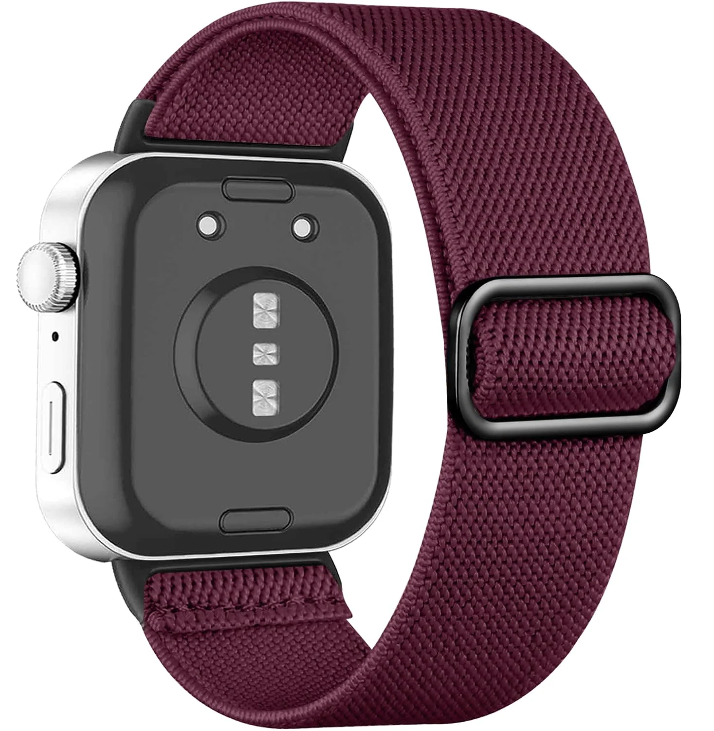 Dl3 Mobilak Nylon Strap Compatible with Huawei Watch Fit 4 Pro/Fit 3, Soft Elastic Nylon Straps, Adjustable Stretchy Sports Replacement Bracelets Wristbands for Women Men - Wine Red
