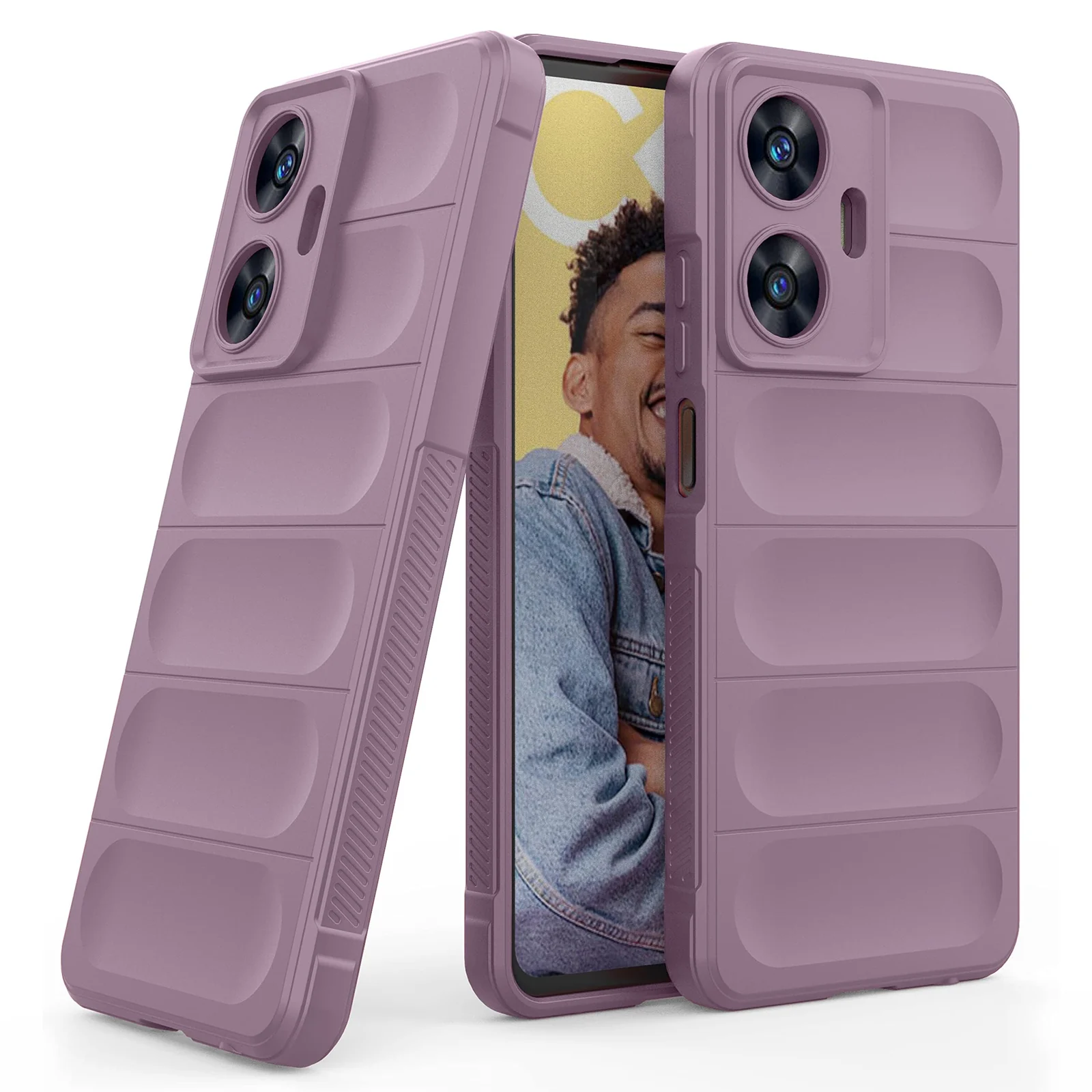 DL3 Mobilak Flexible Silicone and TPU Protective Case with Camera Protection for realme C55 / Narzo N55 - Purple