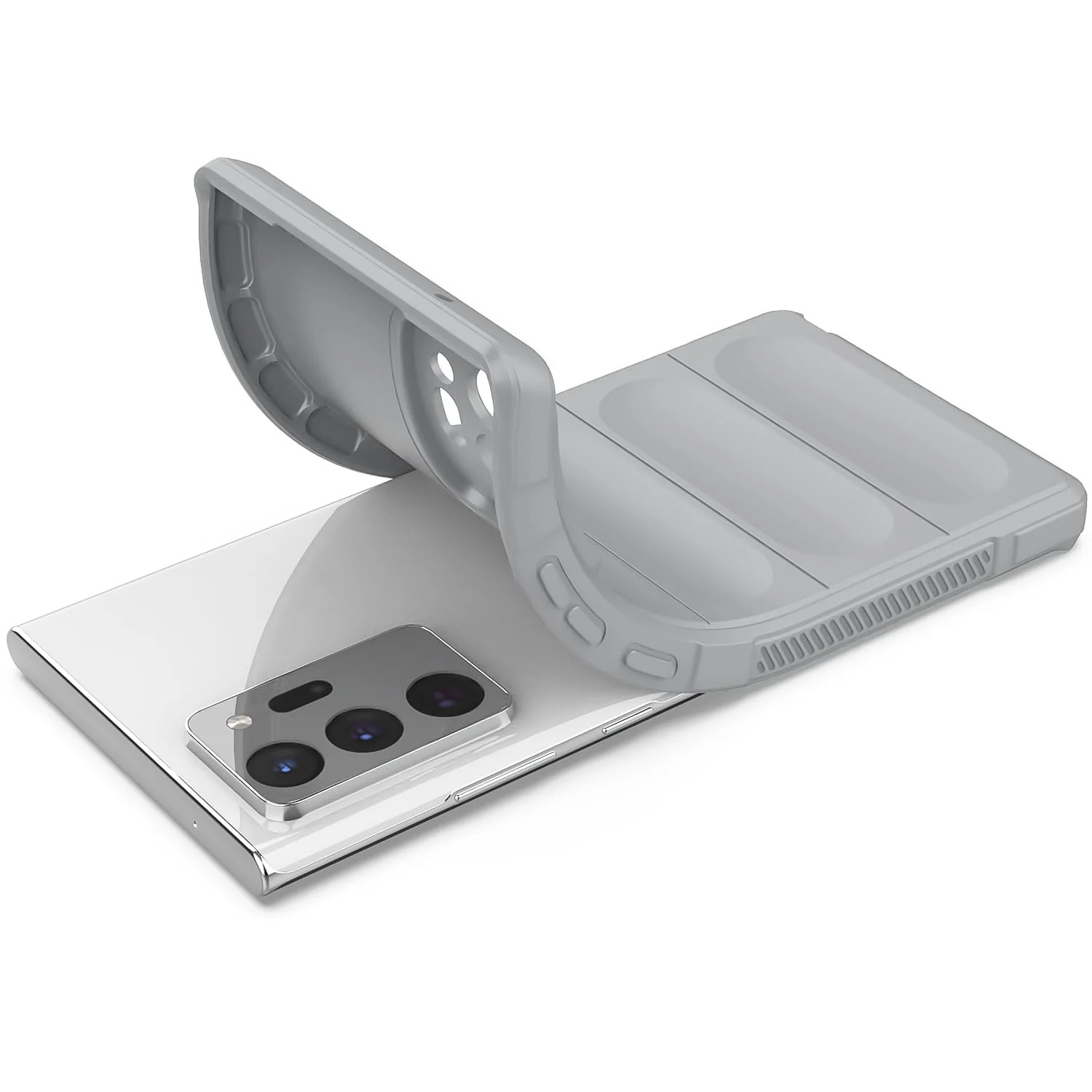 DL3 Mobilak Flexible Silicone and TPU Protective Case with Camera Protection for Samsung Galaxy Note 20 Ultra - Gray