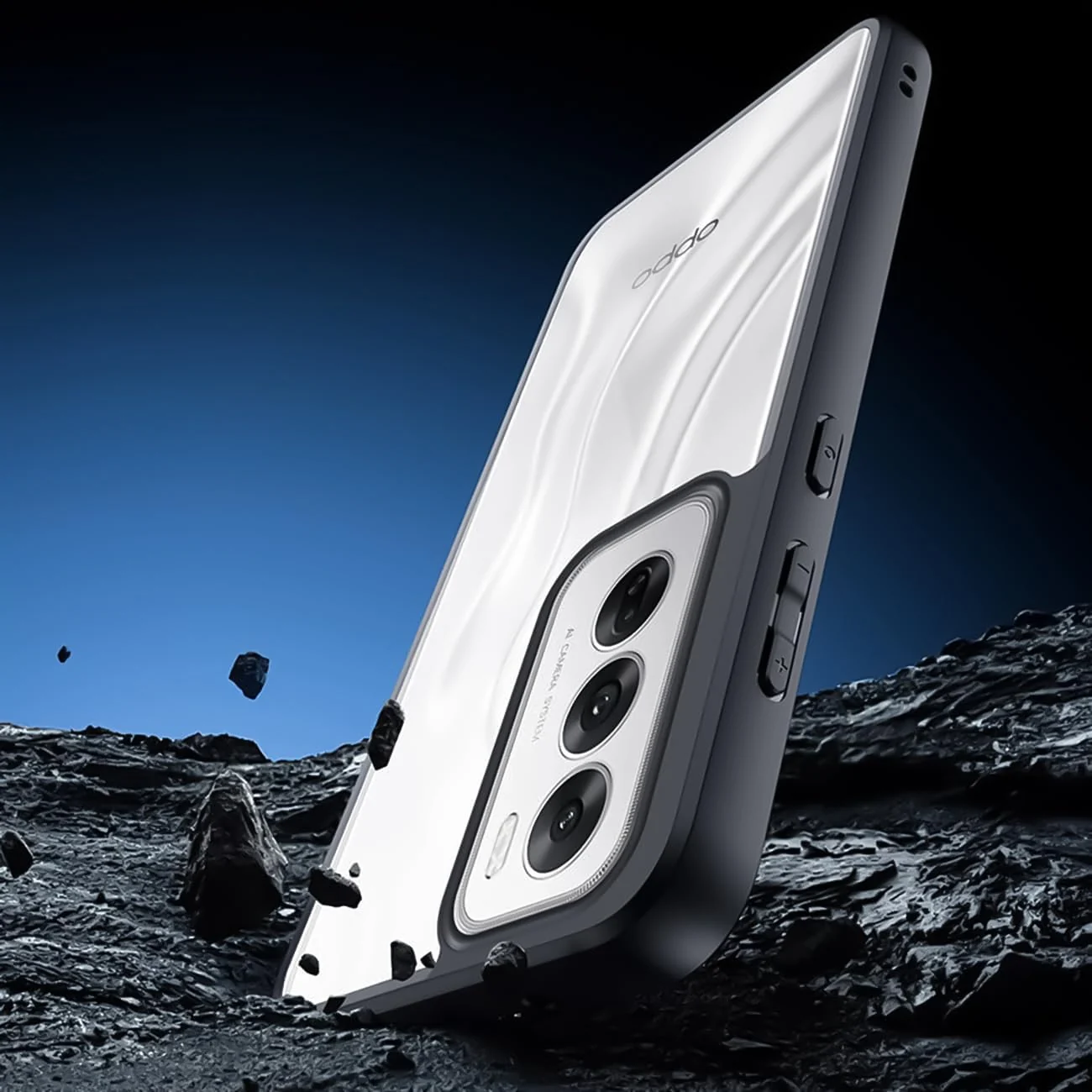 DL3 Mobilak Clear PC and TPU Protective Case for OPPO Reno 12 Pro 5G with Camera Protection and Military-Grade Protection - Black