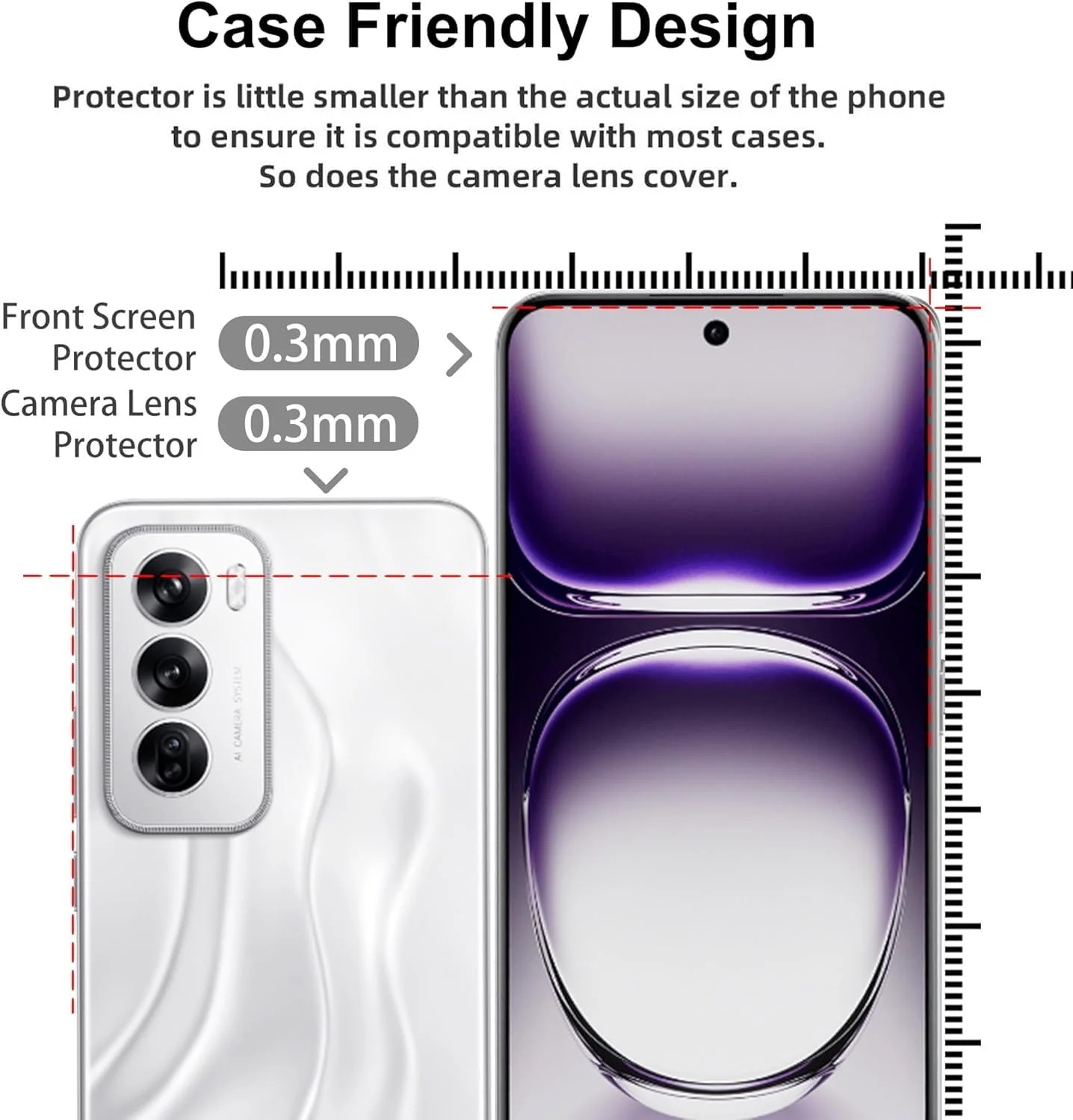 DL3 Mobilak Full Curved 5D Glass Screen Protector Full Glue For OPPO Reno 12 - Black