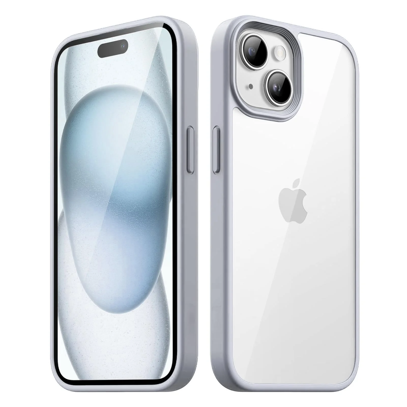 DL3 Mobilak Clear PC and TPU Protective Case for iPhone 13 / iPhone 14 with Shockproof Design and Anti-Yellowing Design - Light Gray