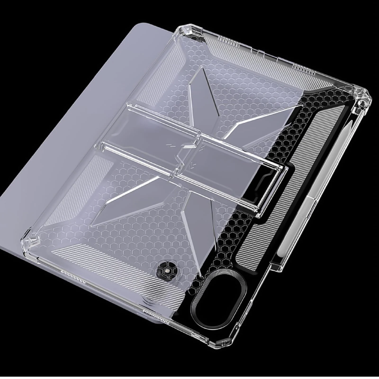 DL3 Mobilak Transparent Stand Case for Huawei MatePad SE 11 inch 2024 Tablet Shockproof, Thin Slim Lightweight Anti-Yellowing Bumper, Kickstand Cover, with Pencil Holder - Clear