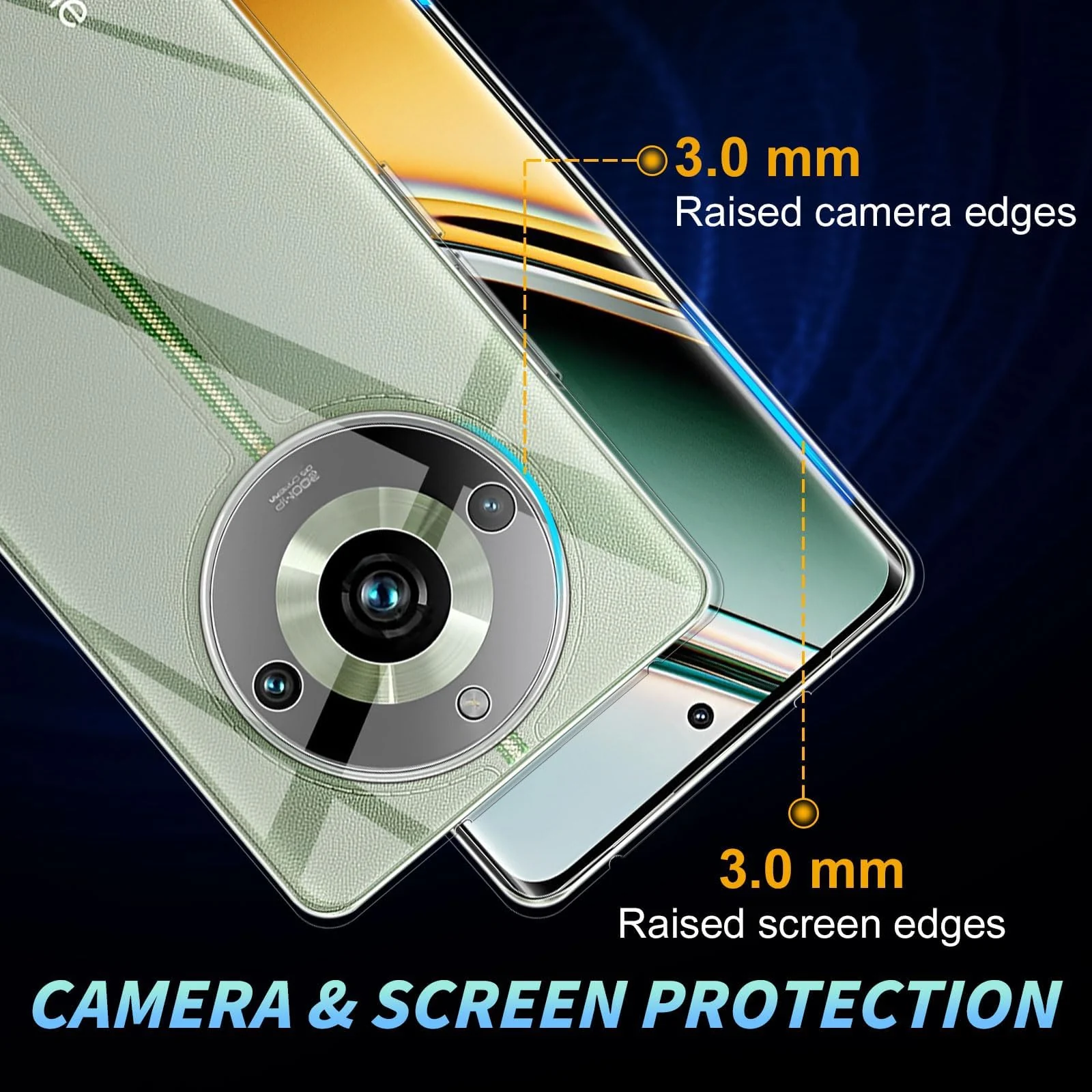 DL3 Mobilak Case Compatible with realme 11 Pro / 11 Pro+ Plus 5G Case Crystal Soft TPU Gel Case Flexible Silicone Anti-Scratch Camera Protection TPU Cover - Clear