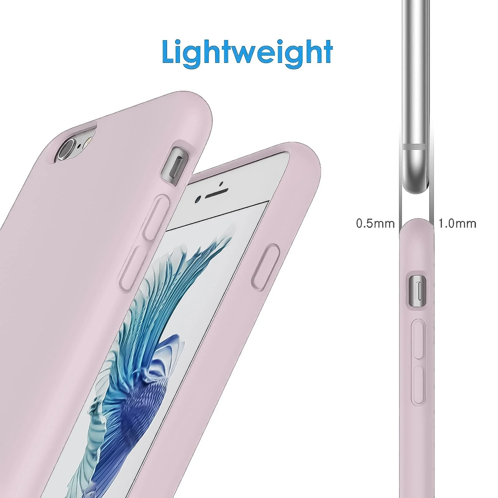 DL3 Mobilak Liquid Silicone Protective Case for iPhone 6 Plus / 6S Plus with Camera Protection and Microfiber Lining - A Pink Sand