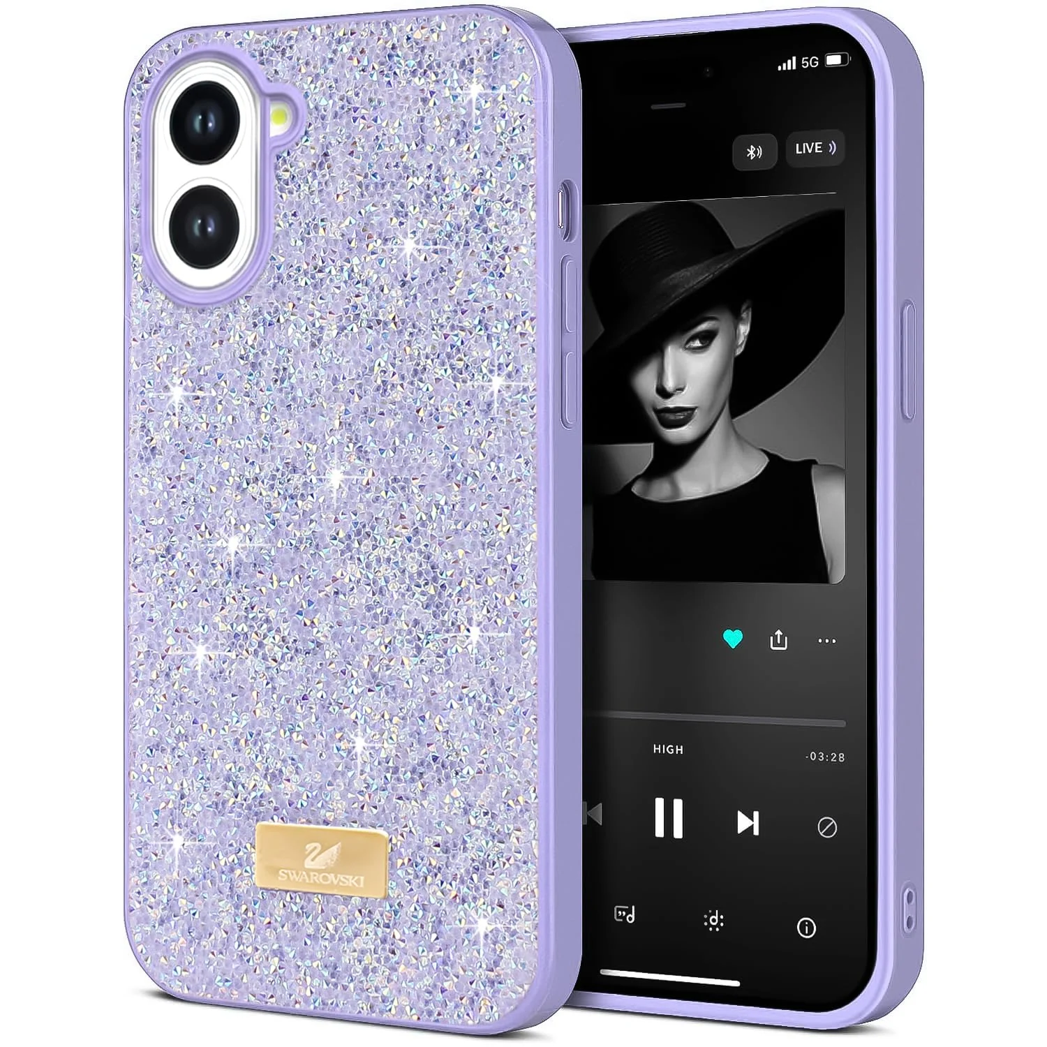 DL3 Mobilak Glitter Rhinestone Protective Case for Xiaomi Redmi A5 Case Glitter with Shockproof Design