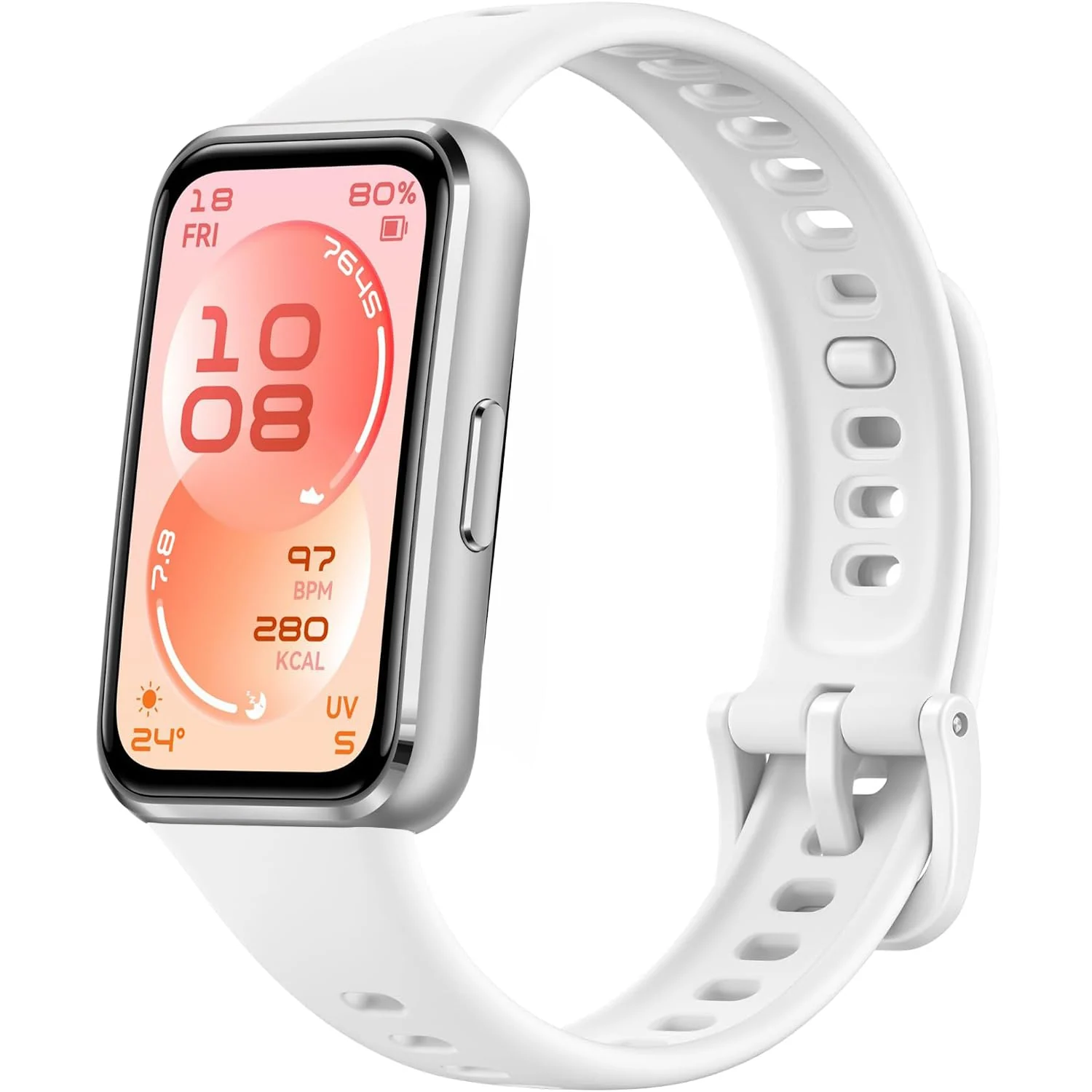 DL3 Mobilak Silicone Bracelet for Huawei Band 11/Band 11 Pro Strap, Soft Silicone Sport Band, Soft Breathable, for Huawei Band11/11 Pro Adjustable Replacement Strap - White