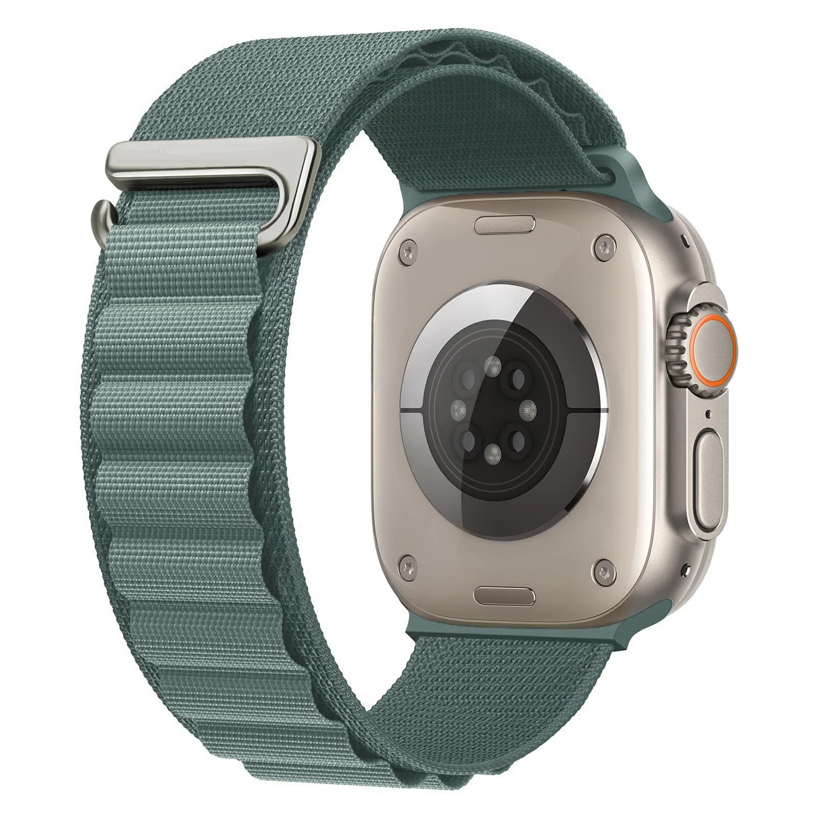 DL3 Mobilak Alpine Loop Nylon Strap Compatible with Apple Watch Band 38mm 40mm 41mm Men Women, Rugged Alpine Loop Nylon Sport Bands with Titanium C-Hook Stap for iWatch Series SE2 SE 9 8 7 6 5 4 3 2 1 - Pine Green