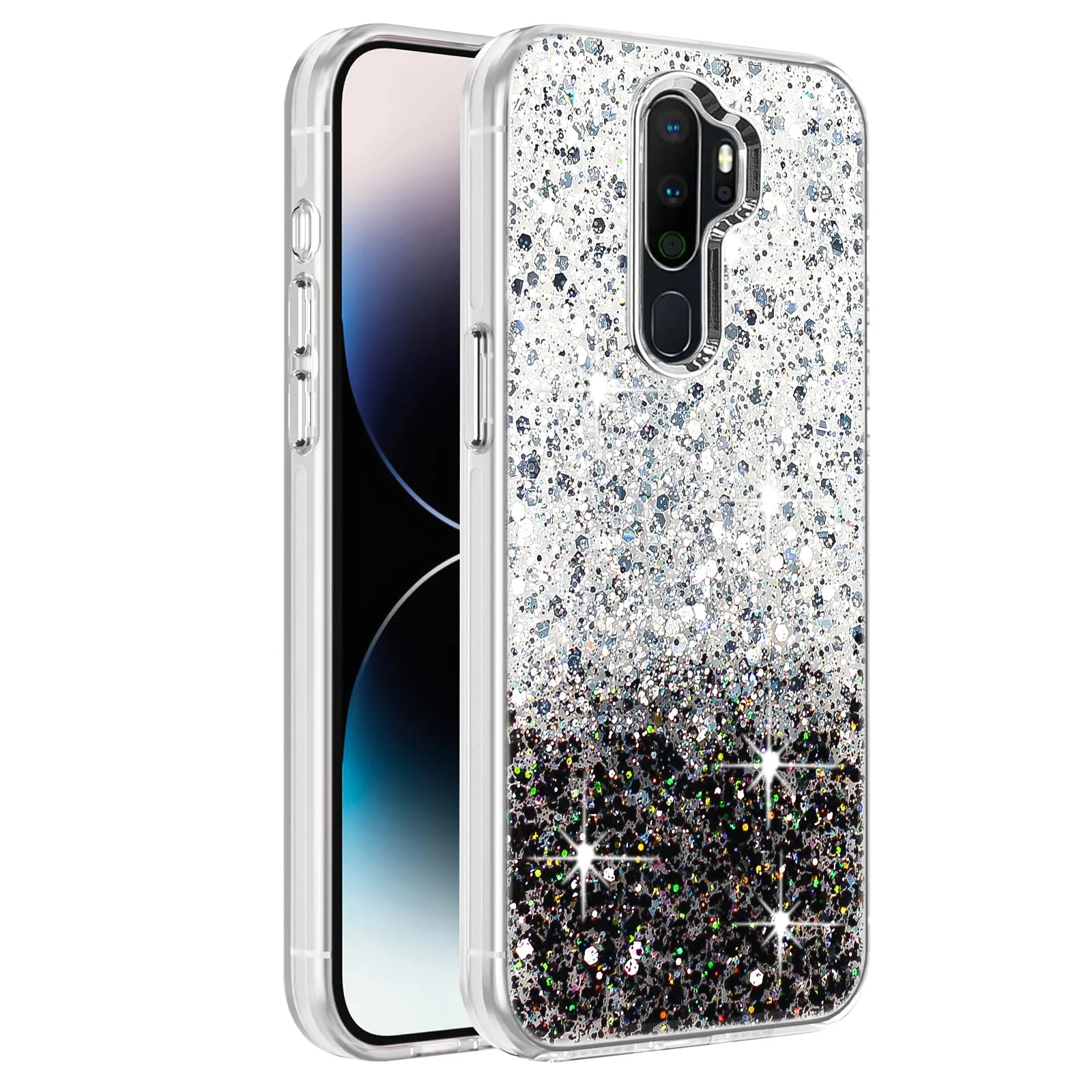 OPPO A9 2020 / OPPO A5 2020 — DL3 Mobilak Glitter Protective Case for OPPO A9 2020 / OPPO A5 2020, Supports wireless charging, Camera protection, Shock-absorbing protection