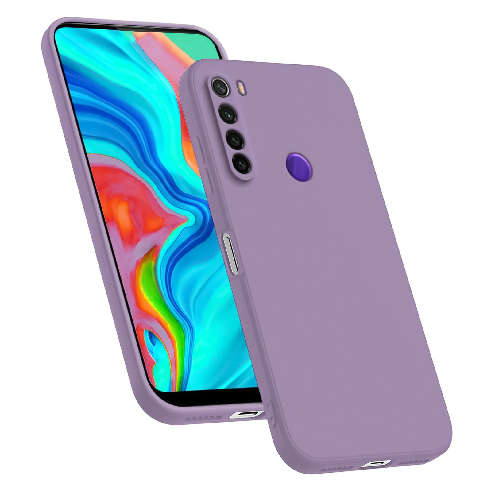 DL3 Mobilak Silicone Protective Case for Xiaomi Redmi Note 8, Shock-absorbing protection, Scratch-resistant surface, Soft microfiber lining - Lavender