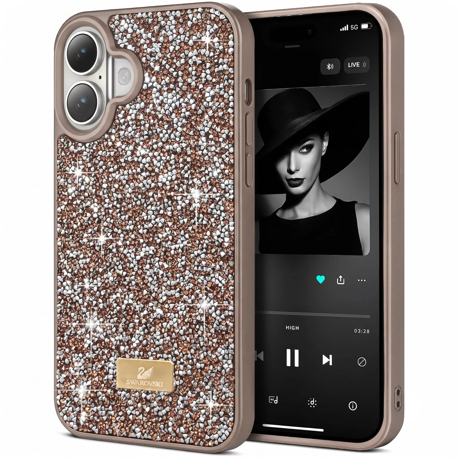 iPhone 16+ Plus 6.7-Inch Case Glitter / Sparkle Diamond Crystal Bling Case with Bling / Ultra Thin — DL3 MOBILAK Glitter Crystal Slim Phone Case for Apple iPhone 16 Plus 6.7-Inch