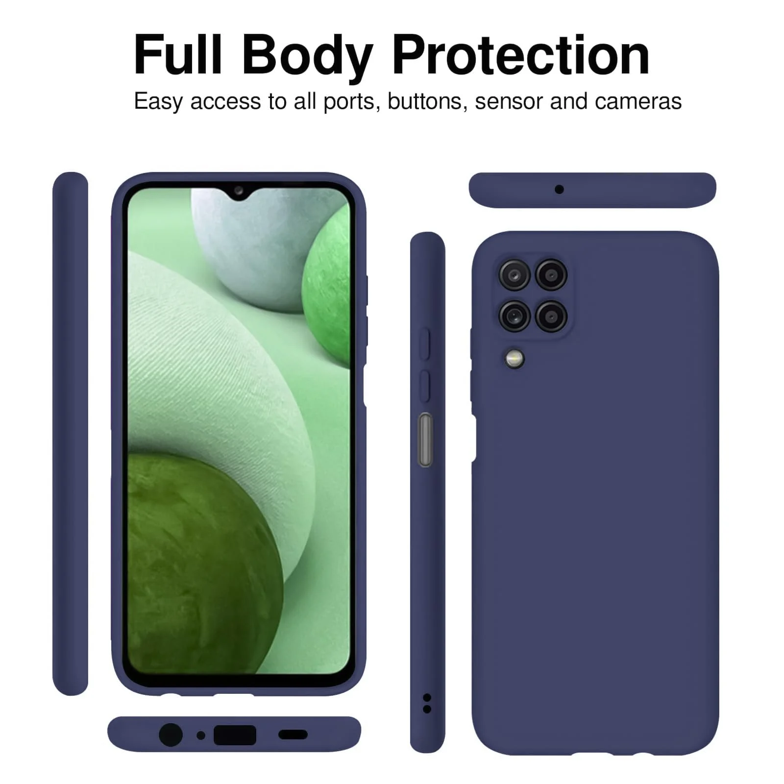 DL3 Mobilak Silicone Protective Case for Samsung Galaxy A12 / M12, Shock-absorbing protection, Scratch-resistant surface, Soft microfiber lining - Blue 2