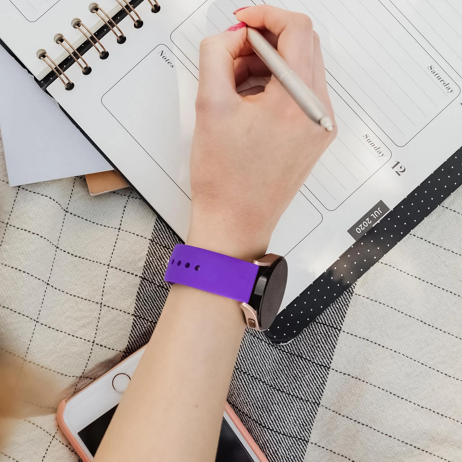 DL3 Mobilak Straps Compatible with Xiaomi Redmi Watch 5 Active/Redmi Watch 5 Lite Bracelets for Men Women, 22mm Soft Silicone Strap, Waterproof Adjustable Band Sports Replacement - Violet