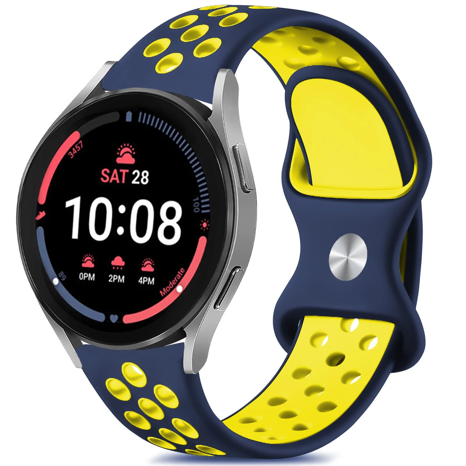Dl3 Mobilak Silicone Sport Bands 20MM Strap For Samsung Gear Sport/Watch 4/Watch 5/Watch 5 Pro/S2 classic/active 2 40MM 44MM/Amazfit GTS 3/4/4 Mini/Bip 3/Pro/GTS 2 mini/GTS 2e/Bip U (Black & Lemon)