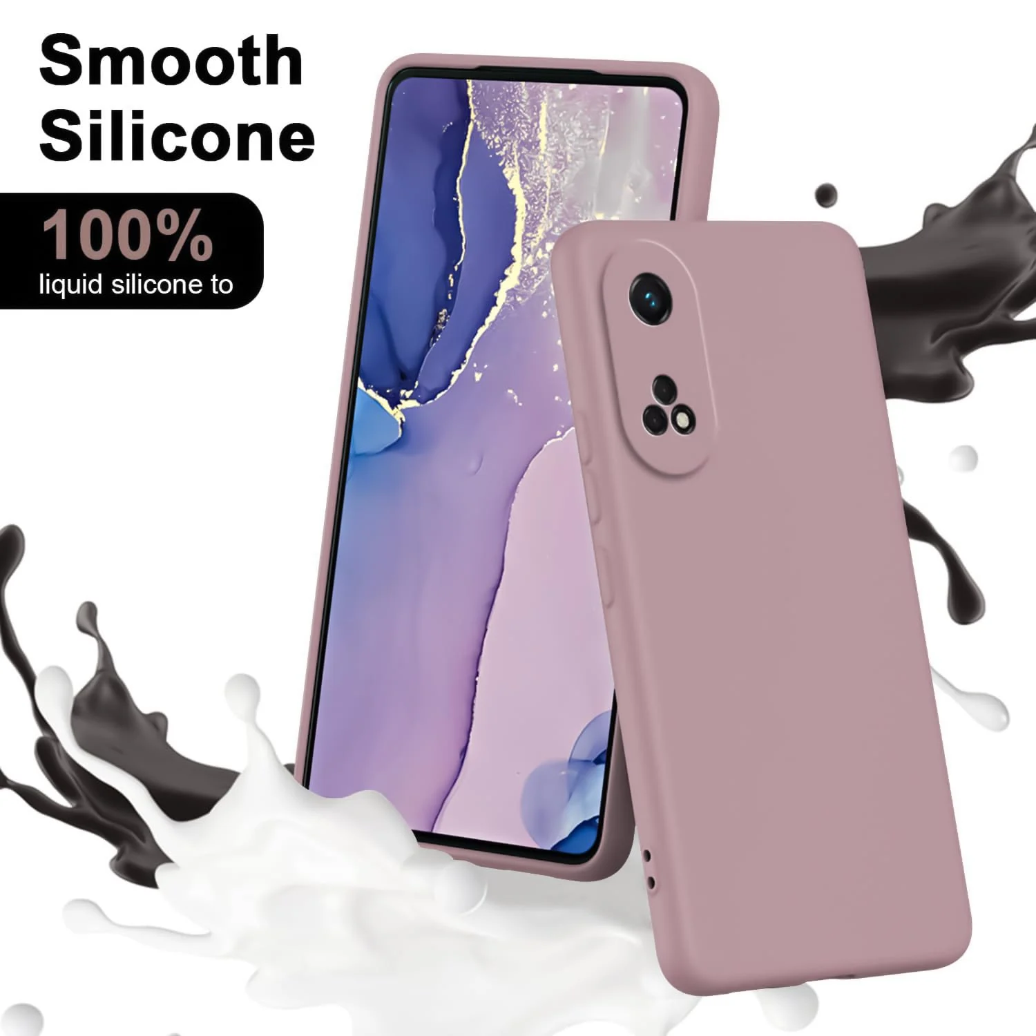 DL3 Mobilak Silicone Protective Case for OPPO Reno 8T 4G (Not 5G), Shock-absorbing protection, Scratch-resistant surface, Soft microfiber lining - Cashmere