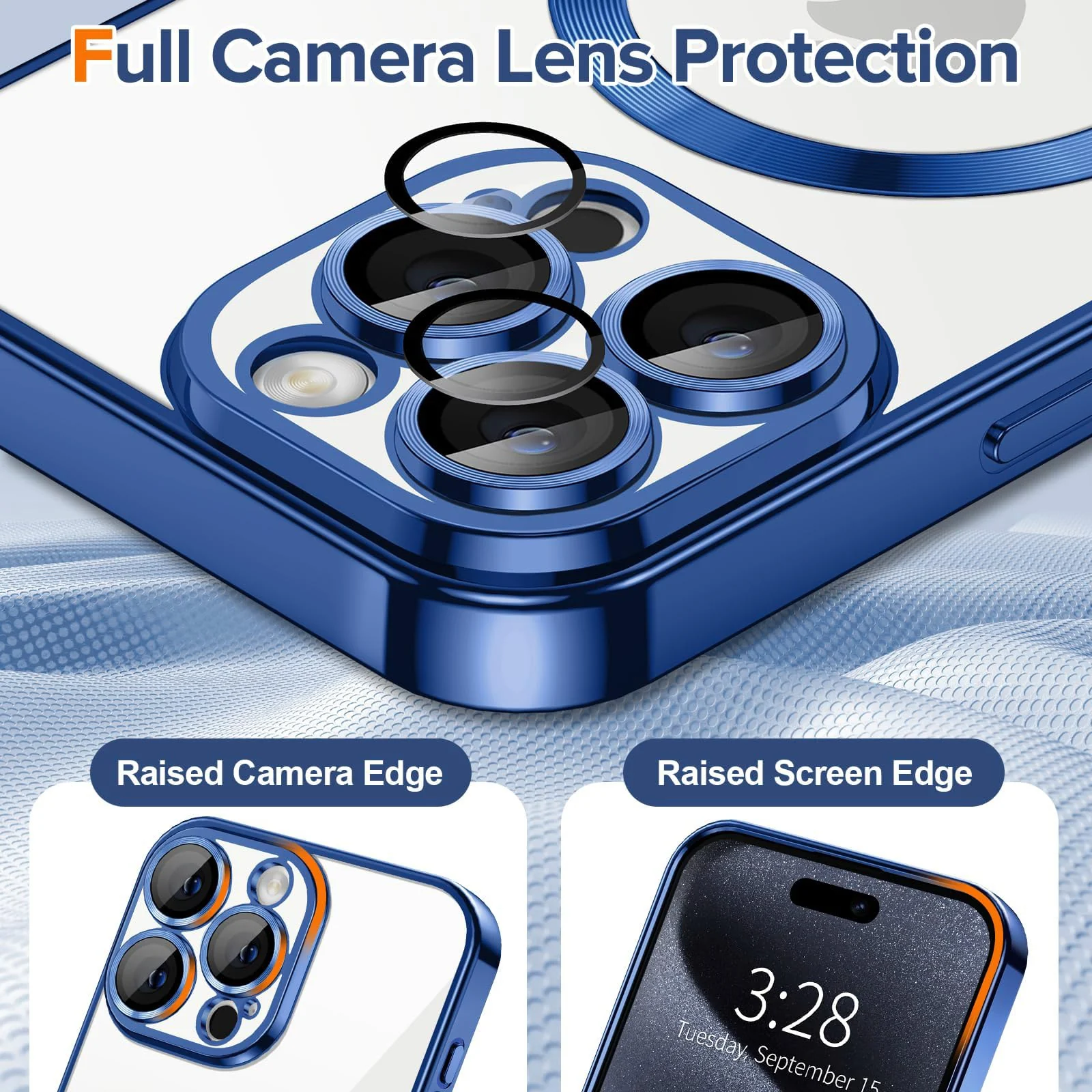 DL3 Mobilak Plated-Edge TPU Protective Case with Camera Protection for iPhone 11 Pro Max - Blue
