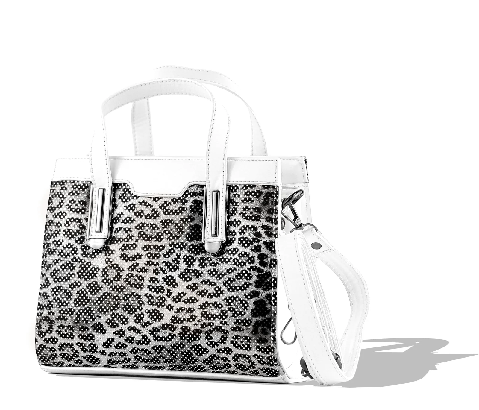 Mobigon Elegant Women’s Handbag with Shoulder Strap, Textured Leather Baguette Purse with Gold Clasp, Magnetic Snap & Zipper Compartments, Structured Top Handle Bag for Work & Daily Use
