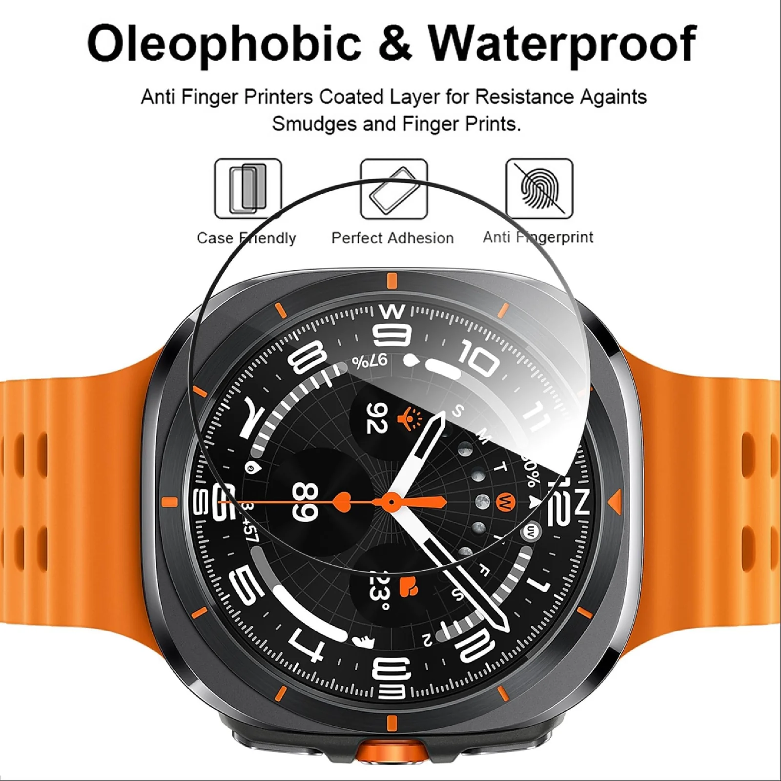 DL3 Mobilak Screen Protector for Samsung Galaxy Watch 7 Ultra 47mm, 3D Curved Soft Edge Protective Film [Anti-Scratch] [Bubble Free] [Ultra Shatterproof] [High Sensitive] (Not Glass) - Black