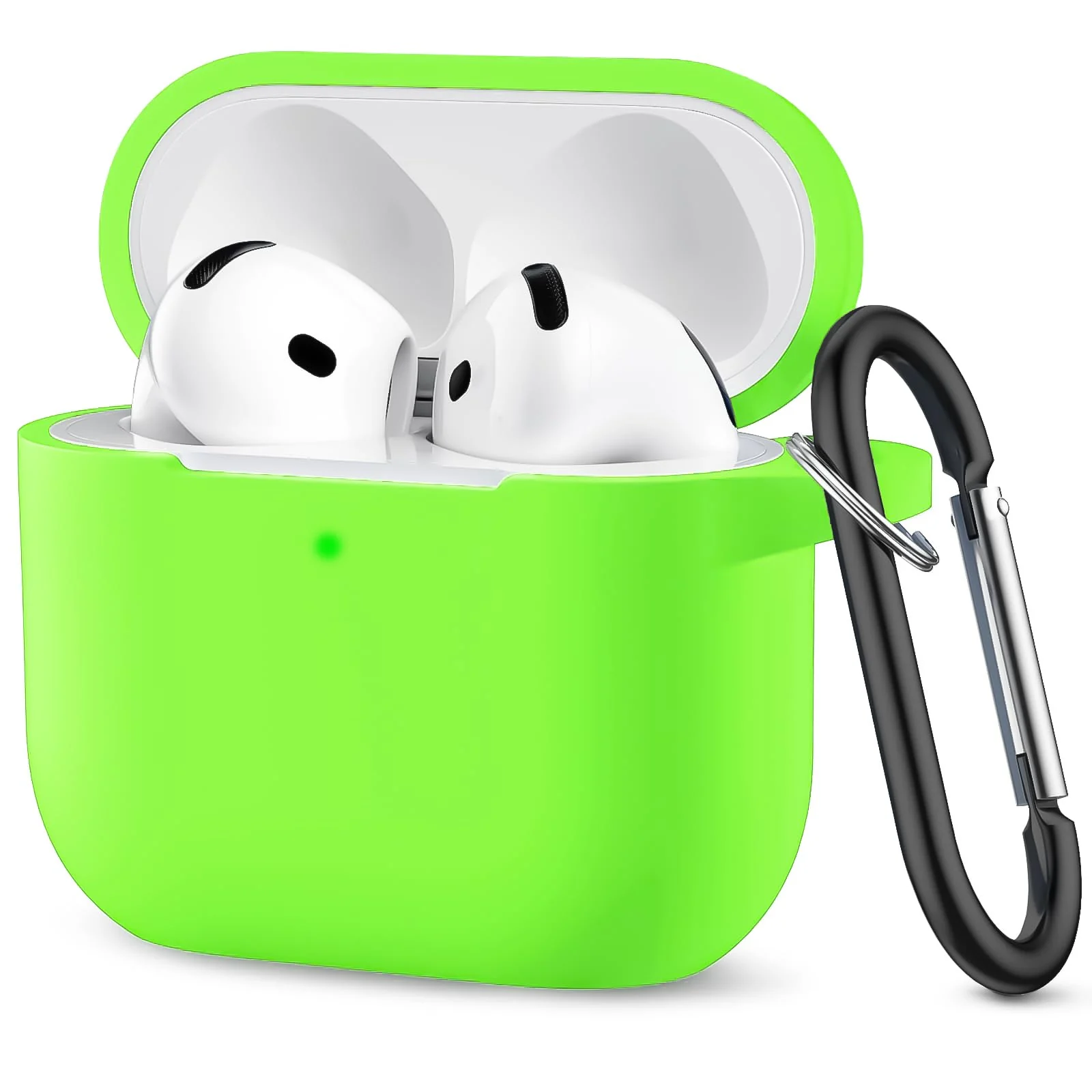 DL3 Mobilak Compatible with AirPods 4 Case (2024), Soft Silicone Full Protective Case Cover with Keychain, For Apple AirPods 4th Generation for Women Men