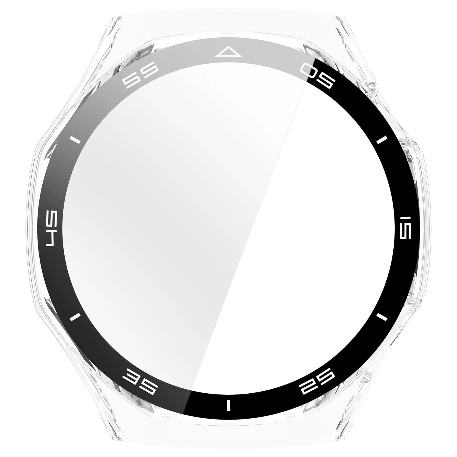 DL3 Mobilak Protective Case for Huawei Watch GT 6 Pro 46mm, Hard PC Bumper Cover with Built-in Tempered Glass Screen Protector Shell Cover Full Coverage with Scale for GT6 Pro 46 mm - Clear