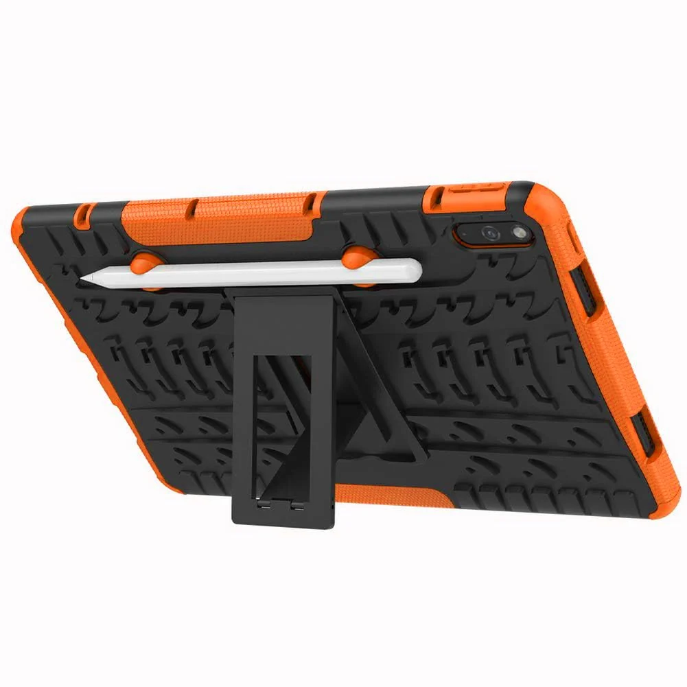 DL3 Mobilak Case For Huawei Matepad 10.4 Inch 2022/2020 tablet, Hybrid Rugged Armor Heavy Duty 2 in 1 TPU + PC Combo Dual Layer Shockproof Case with Kickstand - Orange