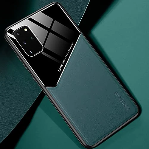 DL3 Mobilak Leather and PC Protective Case for Samsung S20 Ultra, Built-in magnetic car-mount support, Shock-absorbing protection, Raised edges around the screen and camera - Green