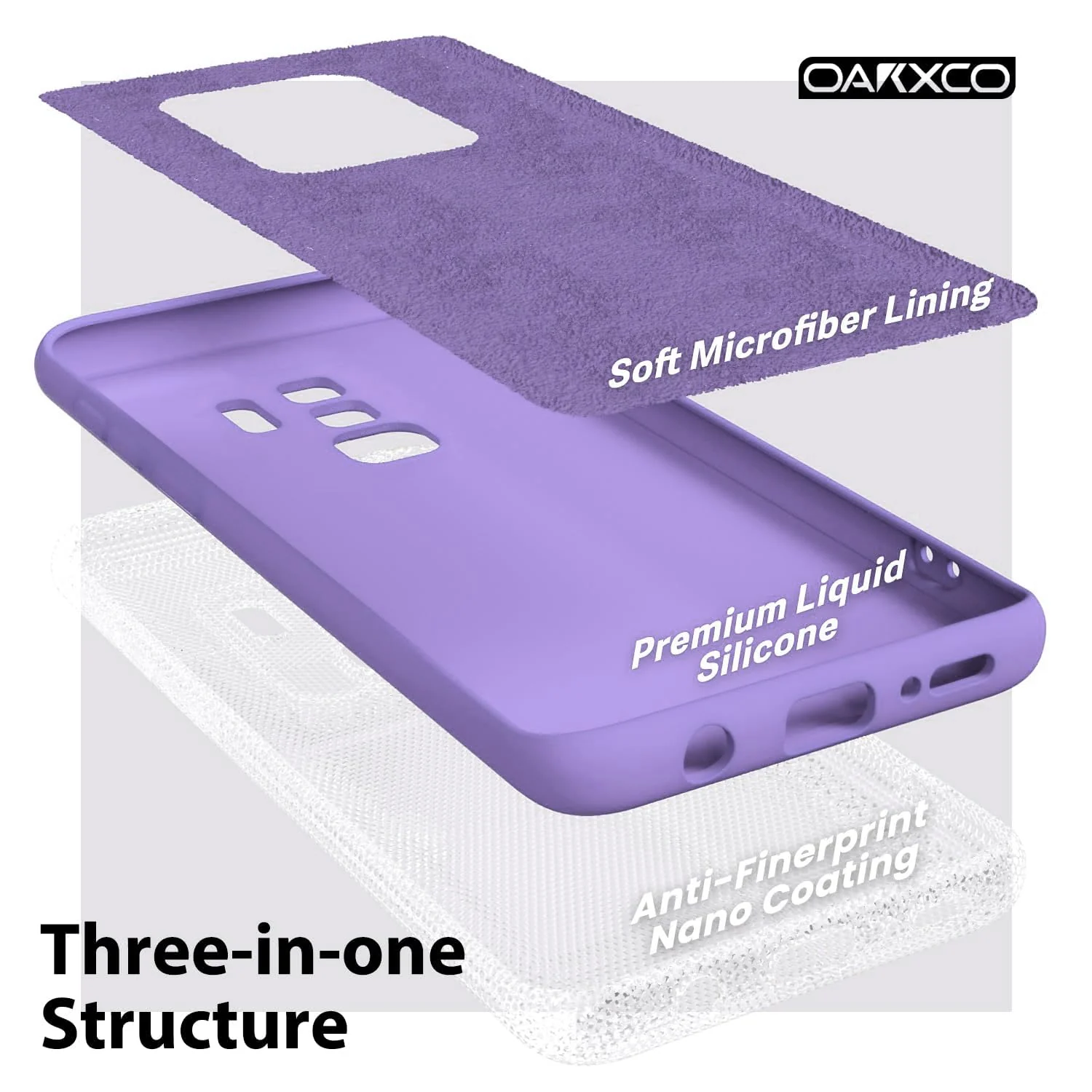 DL3 Mobilak Liquid Silicone Protective Case with Soft Microfiber Lining with Full Camera Protection for Samsung Galaxy S9 Plus - Light Purple