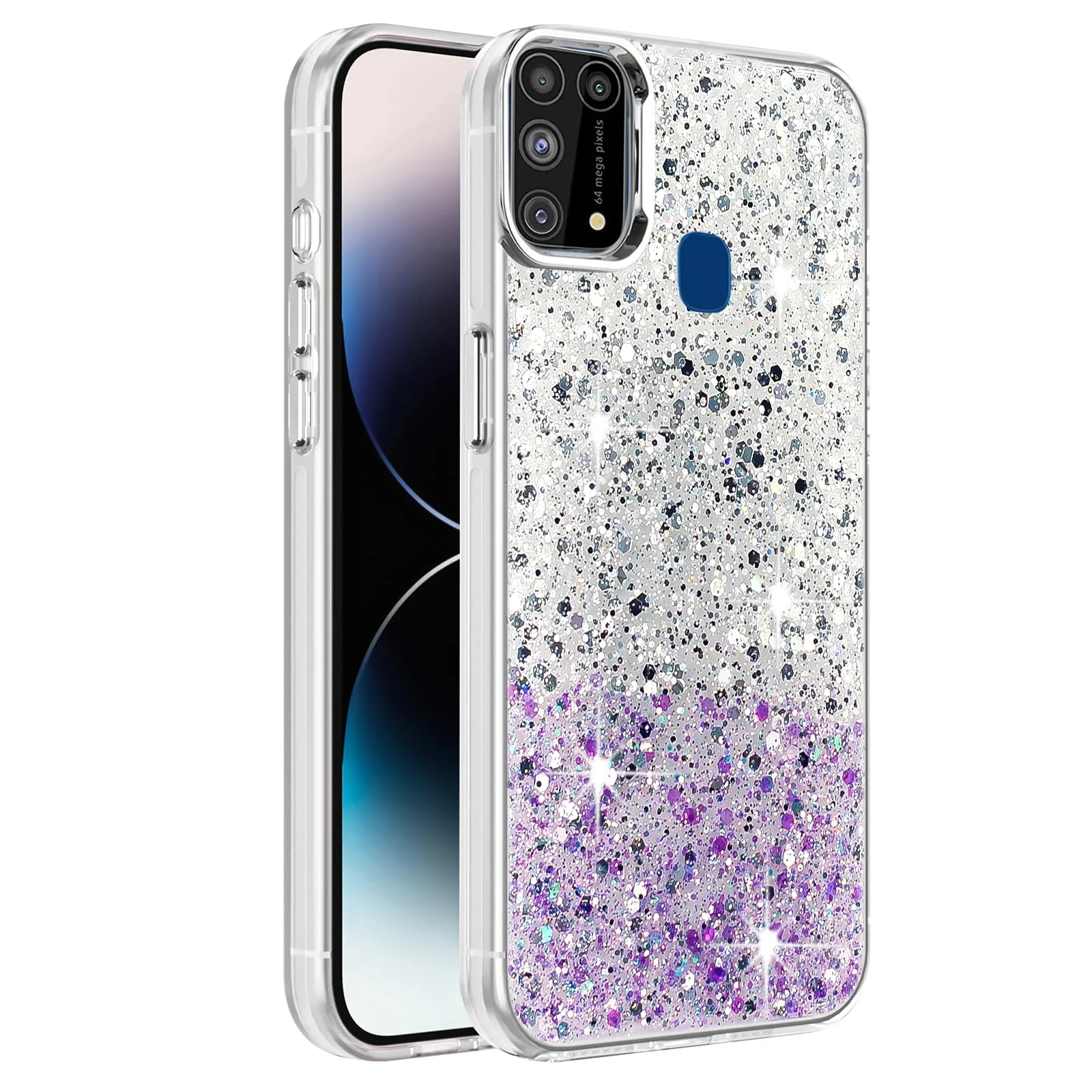 Samsung Galaxy M31 / M21s — DL3 Mobilak Glitter Protective Case for Samsung Galaxy M31 / M21s, Supports wireless charging, Camera protection, Shock-absorbing protection