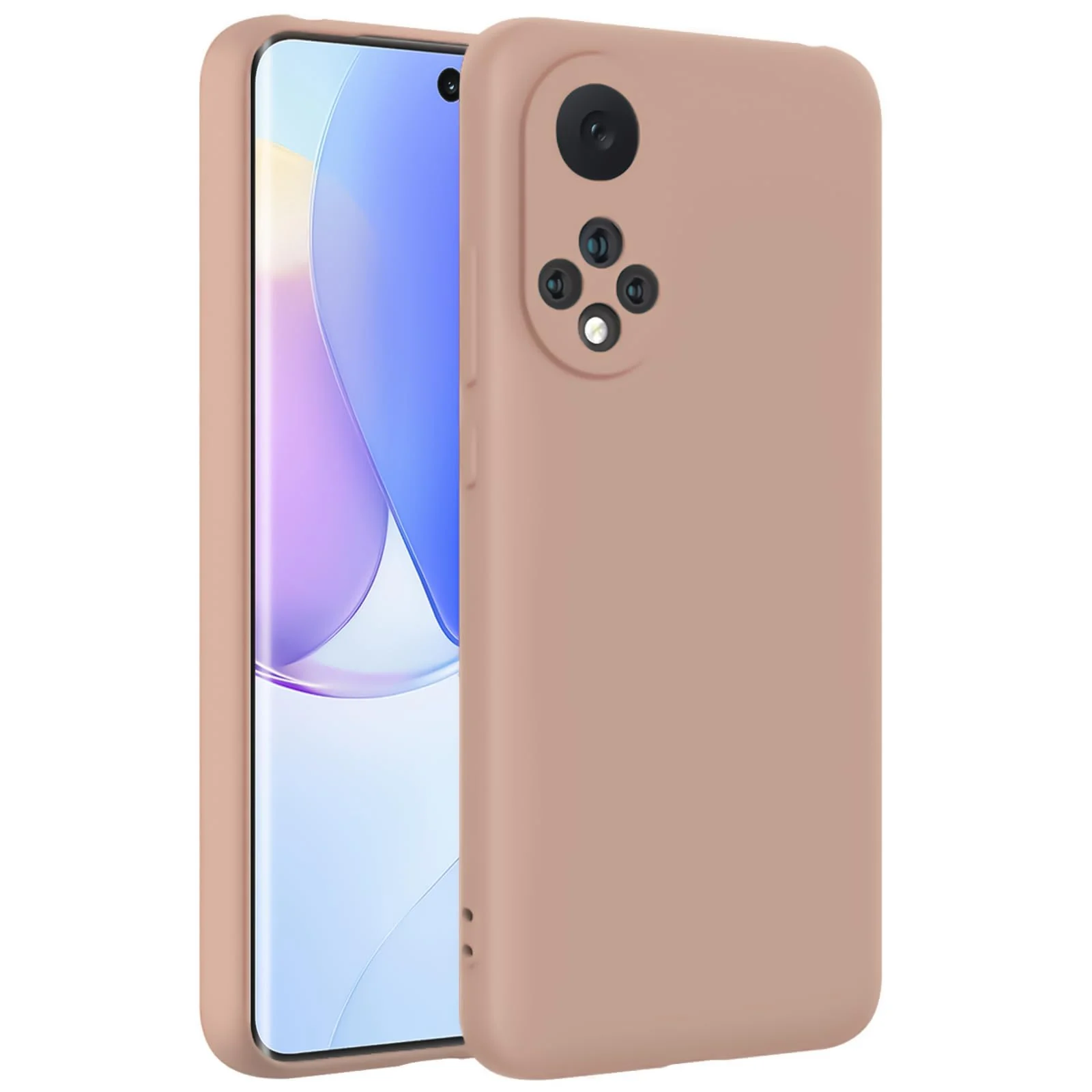 DL3 Mobilak Honor 50 / Huawei Nova 9 Case, Soft Flexible Silicone Gel Rubber Bumper Cover, Slim Fit Full Body Shockproof Protective Phone Case - Light Orange