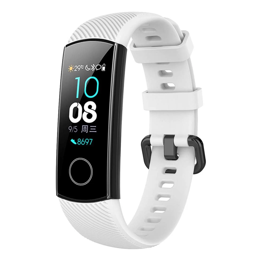 DL3 Mobilak Compatible for Honor Band 5/Honor Band 4 Strap, Soft Silicone Sport Wristband Adjustable Accessory Bracelet Replacement Band for Honor Band 5/Band 4 - White