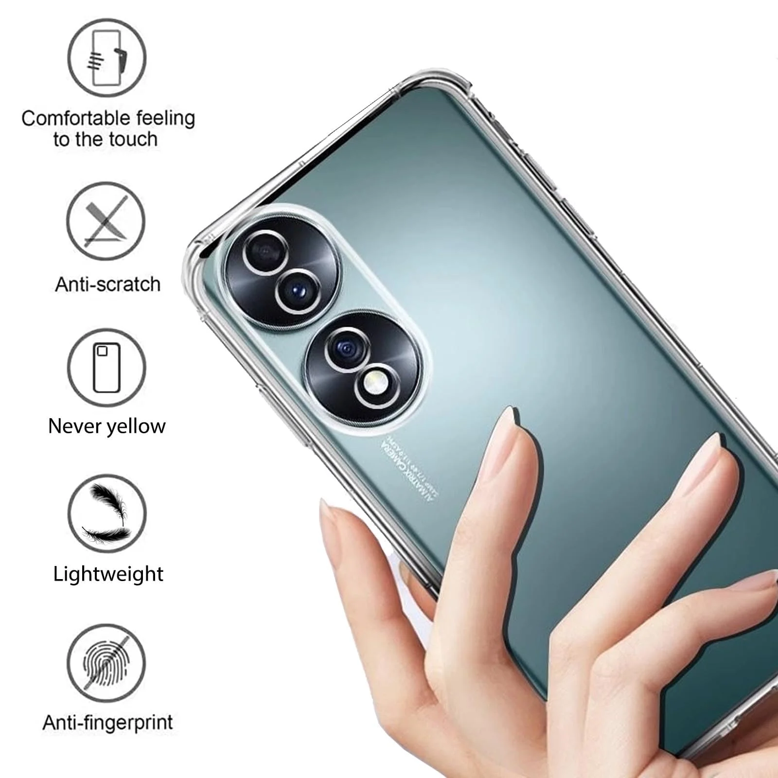 DL3 Mobilak Case Compatible with Honor 90 5G Case Crystal Soft TPU Gel Case Flexible Silicone Anti-Scratch Camera Protection TPU Cover - Clear