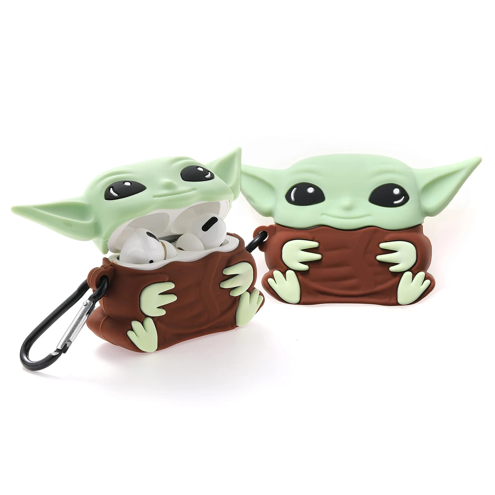 DL3 Mobilak For AirPods Pro Case Soft Silicone Shockproof Cover for Apple AirPods Pro, New 3D Cute Cartoon Creative Fun Case Skin with Keychain Design for AirPods Pro Charging Case 2019 - Yoda Baby
