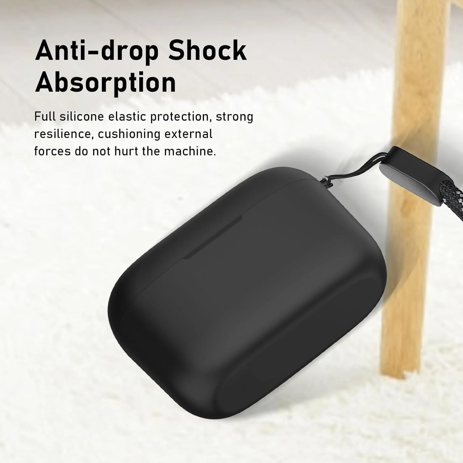 DL3 Mobilak Silicone Cover Case Compatible with Soundcore by Anker A20i Portable Protective Case Cover With Keychain - Black
