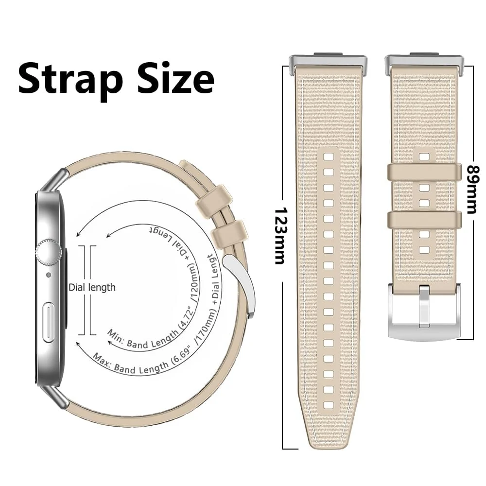 DL3 Mobilak Sport Silicone Nylon Band Designed for Huawei Watch Fit 3 for Men Women, Waterproof Soft Replacement Strap for Huawei Watch Fit3 - Starlight