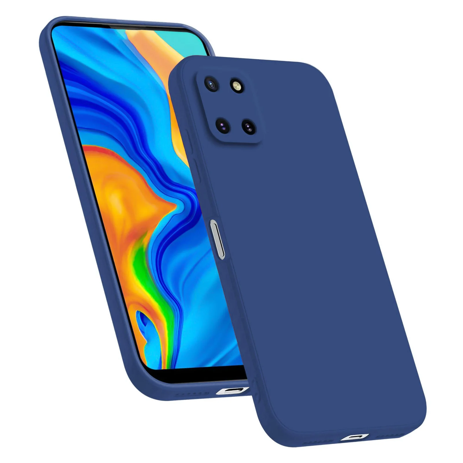 Dl3 Mobilak Samsung Galaxy Note 10 Lite Case, Soft Flexible Liquid Silicone Gel Rubber Bumper Cover, Full Body Shockproof Protective Phone Case (Light Blue)