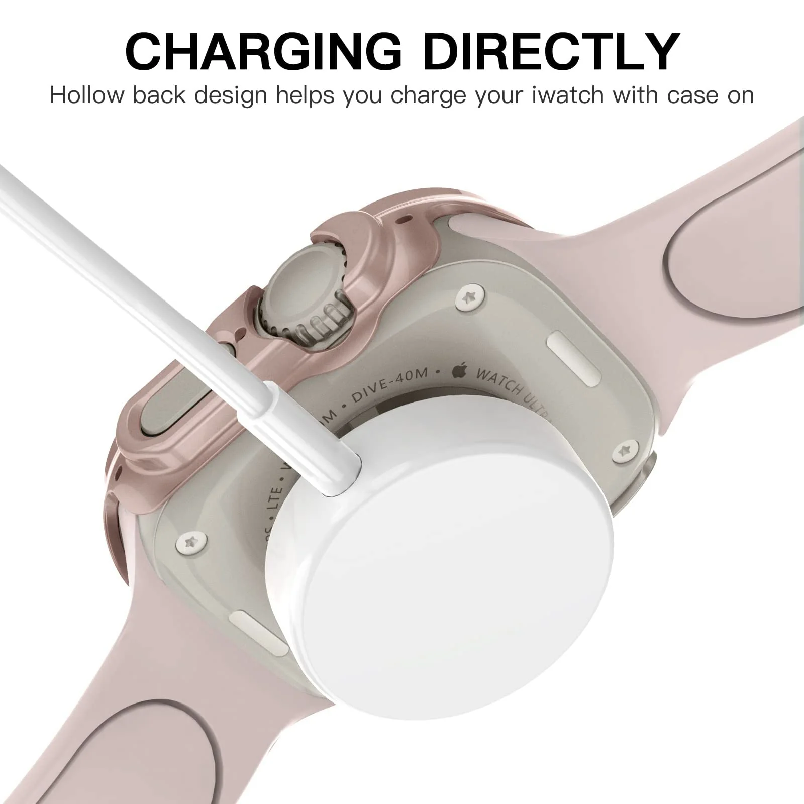 DL3 Mobilak Compatible For Apple Watch Ultra Case 49mm, Shockproof Ultra-Thin Hard PC Bumper Case All-Around Edge Protective Cover Frame[NO Screen Protector] for iWatch Accessories - A. Rose Gold