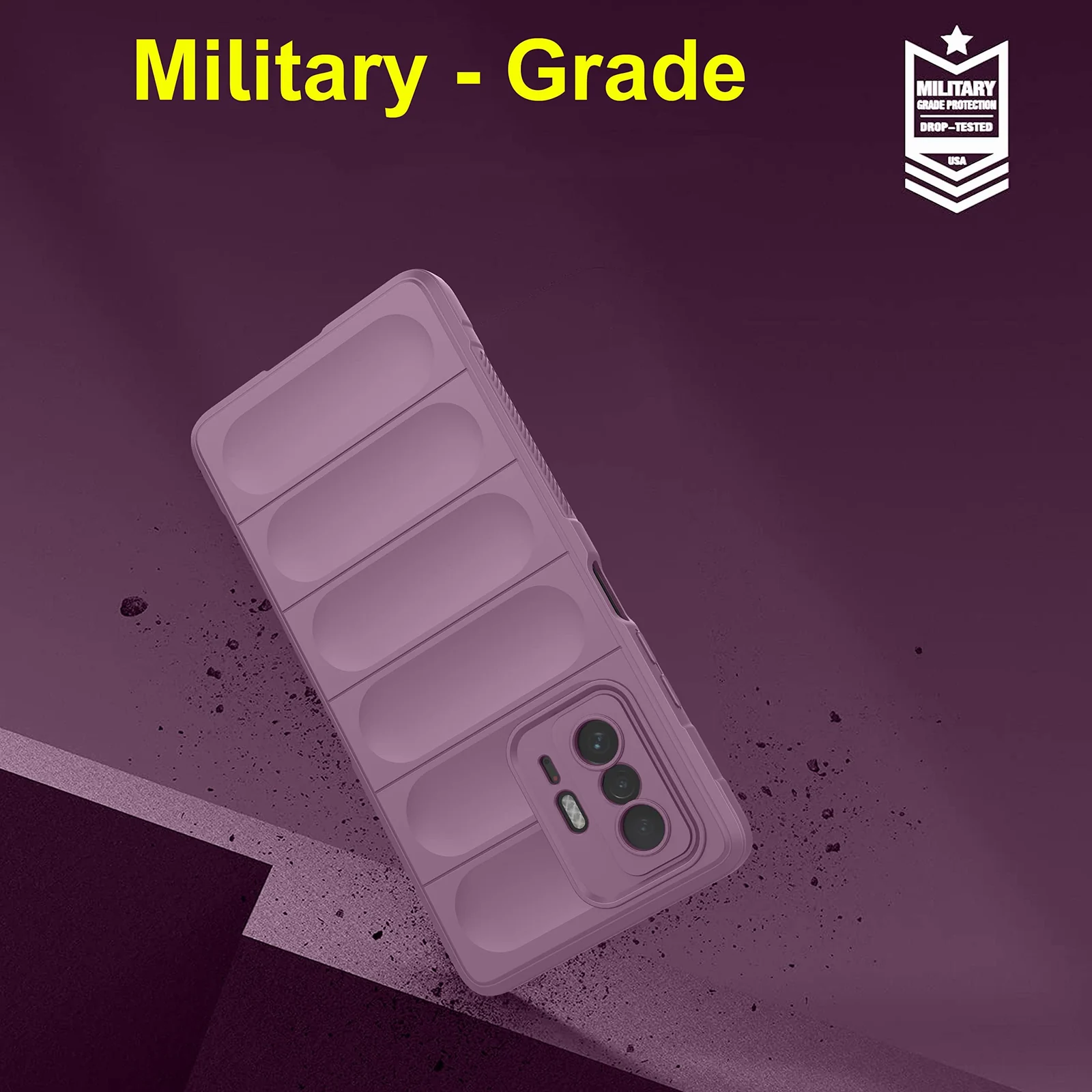 DL3 Mobilak Silicone Case for Xiaomi 11T 5G / Xiaomi 11T Pro 5G Heavy Duty Protective [Slim Fit] Shockproof Soft Flexible Protective Design Shock-TPU Cover With Camera Protection - Purple