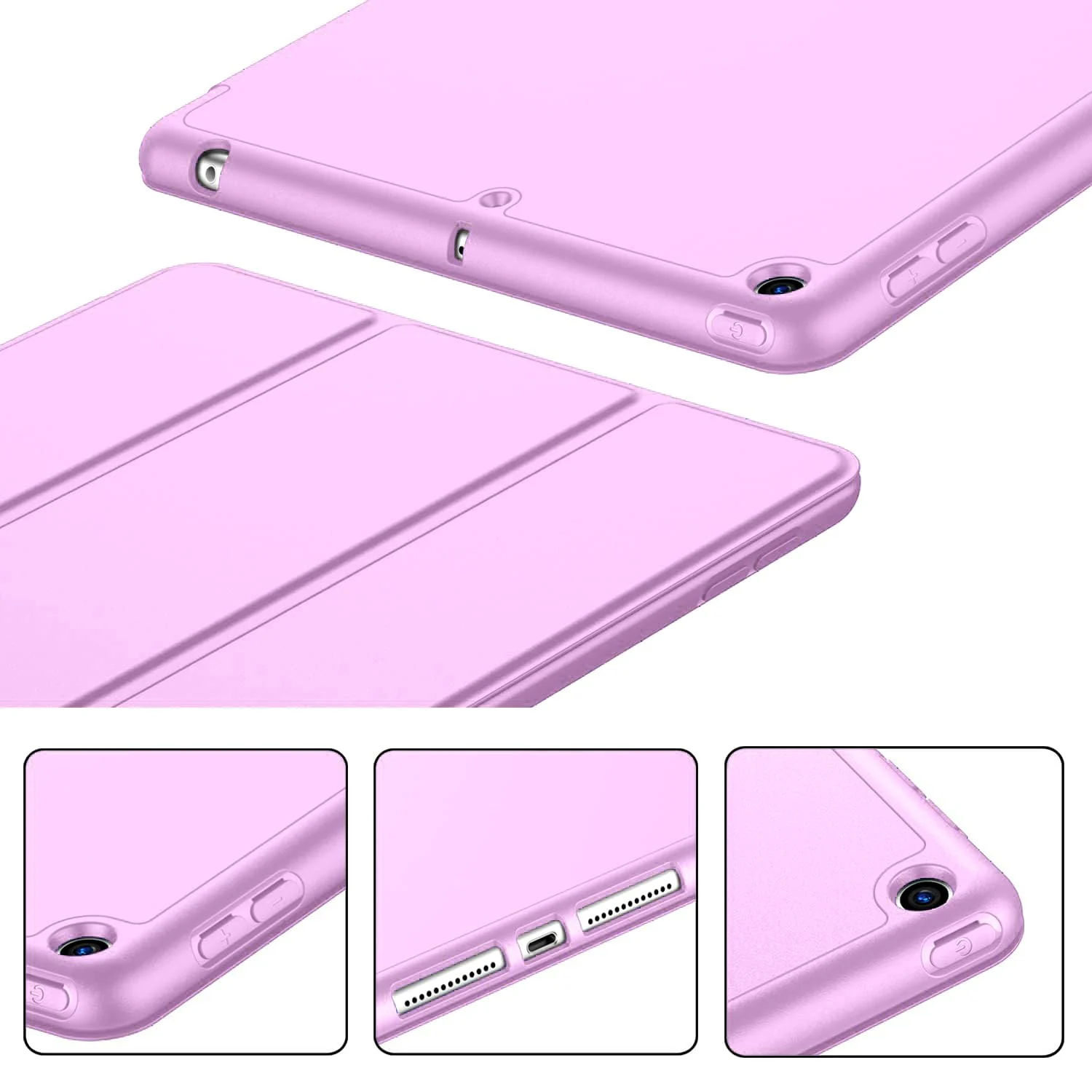 DL3 Mobilak iPad 9th/ 8th/ 7th Generation, Case for iPad 10.2-Inch 2021/2020/ 2019 with Pencil Holder, iPad 7th Gen 2019 Case with Soft Silicone Back, Auto Wake/Sleep Cover - Pastel Violet