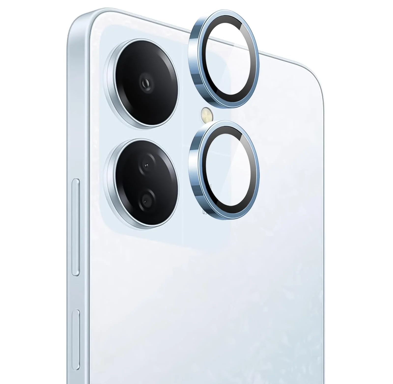 DL3 Mobilak Camera Lens Protector for Xiaomi Redmi 13C / Xiaomi Poco C65 Accessories, 9H Tempered Glass Metal Individual Ring Camera Cover Screen Protector, Case Friendly, Anti Scratch - Blue