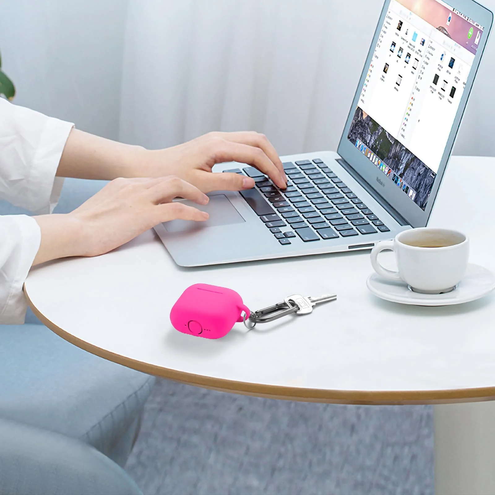 DL3 Mobilak Compatible with AirPods 4 Case (2024), Soft Silicone Full Protective Case Cover with Keychain, For Apple AirPods 4th Generation for Women Men - Hot Pink