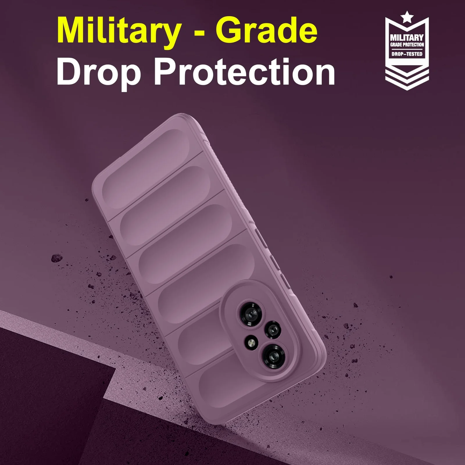 DL3 Mobilak Soft Silicone Protective Case for Honor 200 5G with Camera Protection and Shockproof Design - Purple