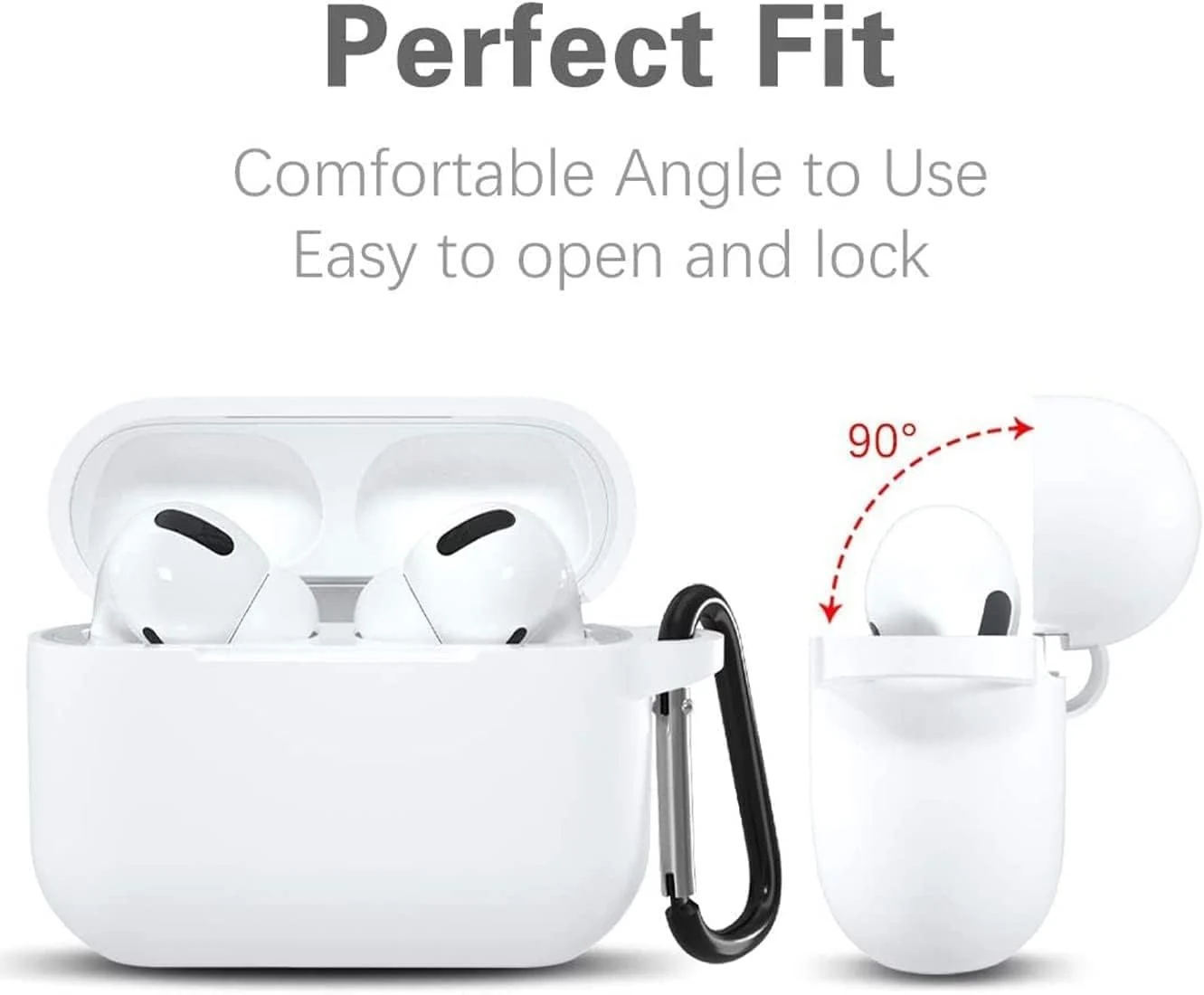 DL3 Mobilak Compatible with AirPods Pro 2nd Generation Case Cover, Protective Silicone Skin with Keychain for Women Men for Apple AirPods Pro Gen 2 (2022), Front LED Visible - White