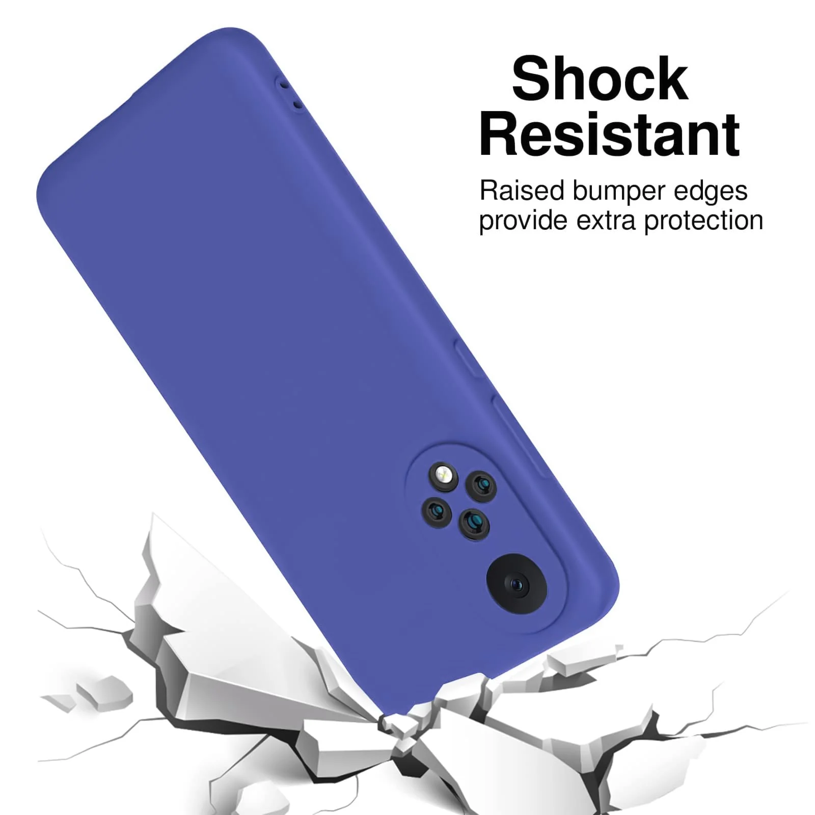 DL3 Mobilak Soft Silicone Protective Case for Honor 50 / Huawei Nova 9 with Microfiber Lining and Shockproof Design - Light Blue