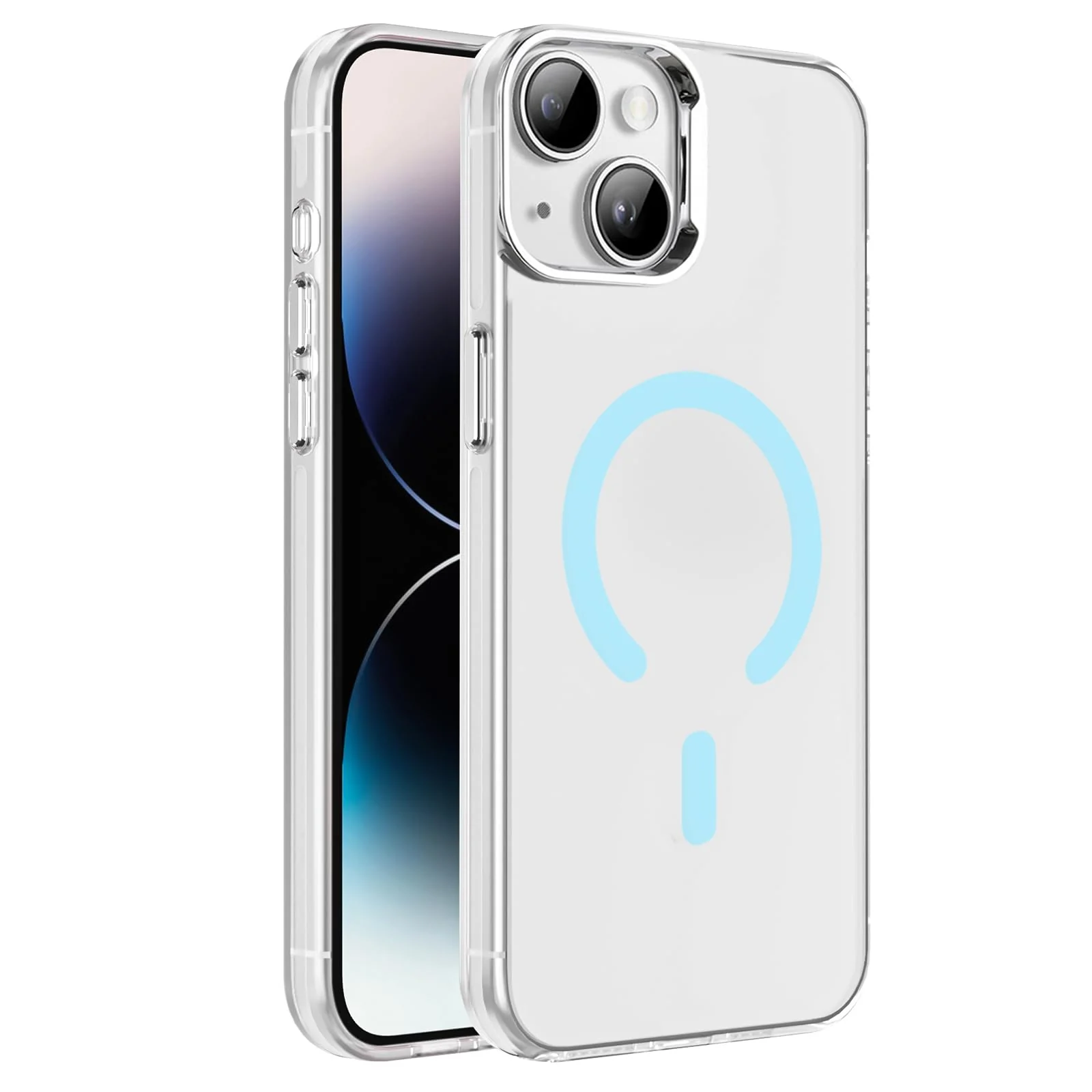 DL3 Mobilak Case for iPhone 13 / iPhone 14 Crystal Clear [Not Compatible with MagSafe] Soft TPU Gel Case Flexible Silicone Anti-Scratch Transparent TPU Cover - Baby Blue