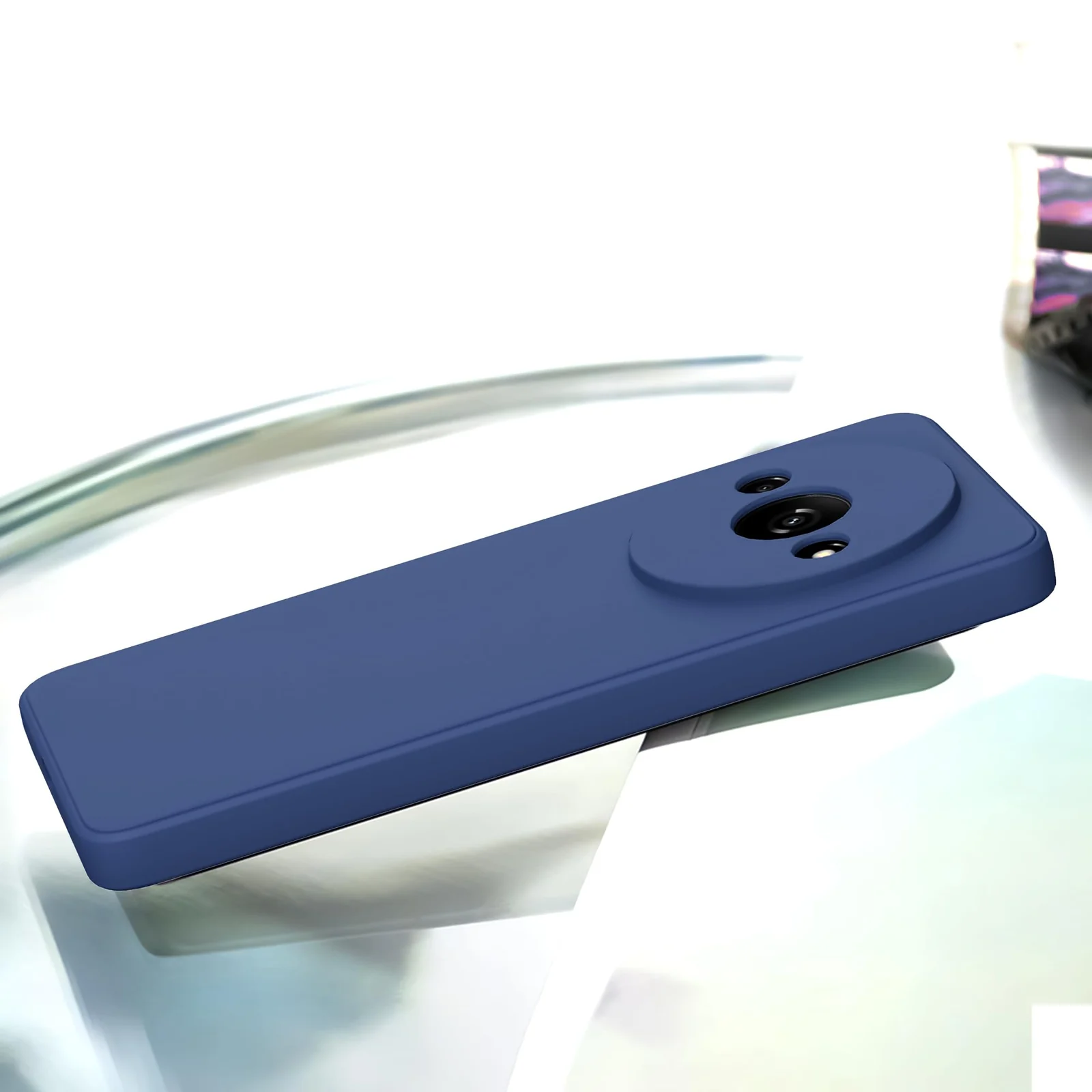 DL3 Mobilak Xiaomi Redmi A3 Case, Soft Flexible Liquid Silicone Gel Rubber Bumper Cover, Full Body Shockproof Protective Phone Case - Royal Blue