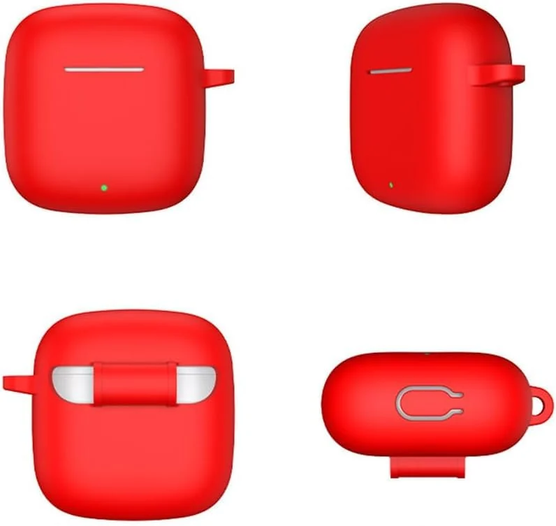 DL3 Mobilak Silicone Case Compatible with Huawei Freebuds SE 2 Earbuds, Soft Silicone Protective Case Cover, Shockproof Sleeve with Carabiner - Red