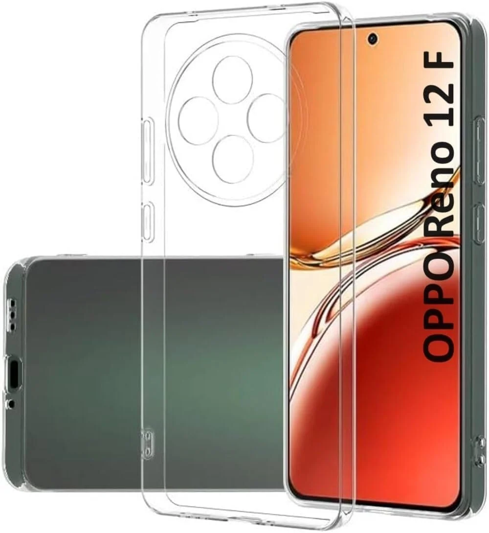 DL3 Mobilak Case Compatible with OPPO Reno 12F 5G /4G Case Crystal Soft TPU Gel Case Flexible Silicone Anti-Scratch Camera Protection TPU Cover - Clear