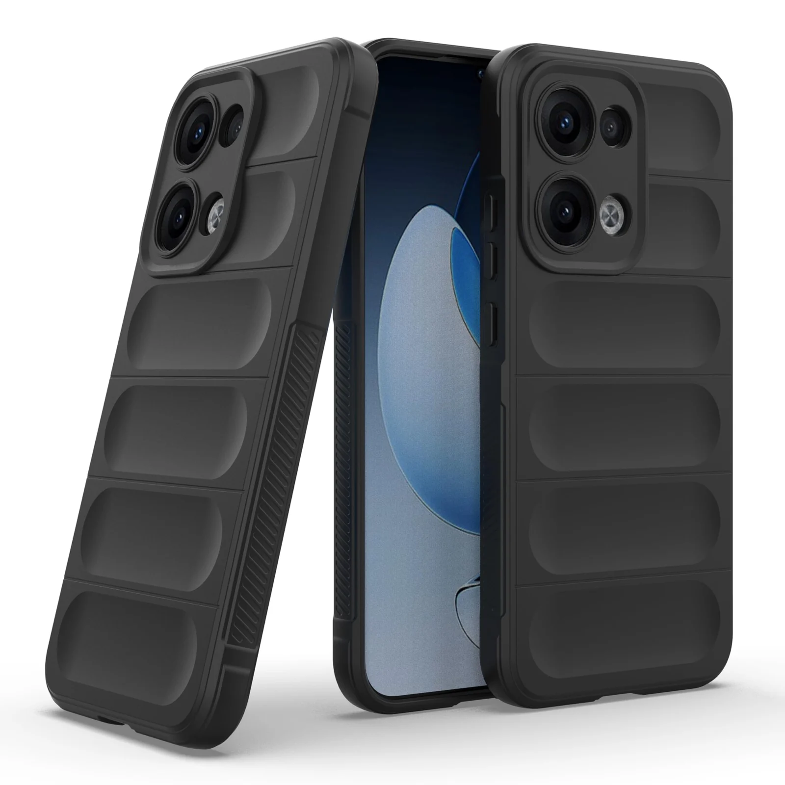 DL3 Mobilak Flexible Silicone and TPU Protective Case with Camera Protection for OPPO Reno 13 5G - Black