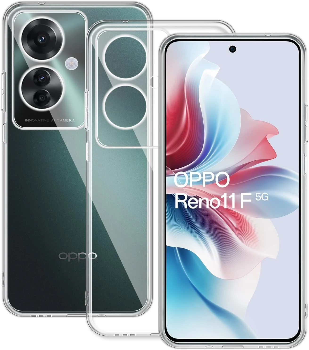 DL3 Mobilak Case Compatible with OPPO Reno11 F 5G / OPPO Reno 11F 5G Case Crystal Soft TPU Gel Case Flexible Silicone Anti-Scratch Camera Protection TPU Cover - Clear